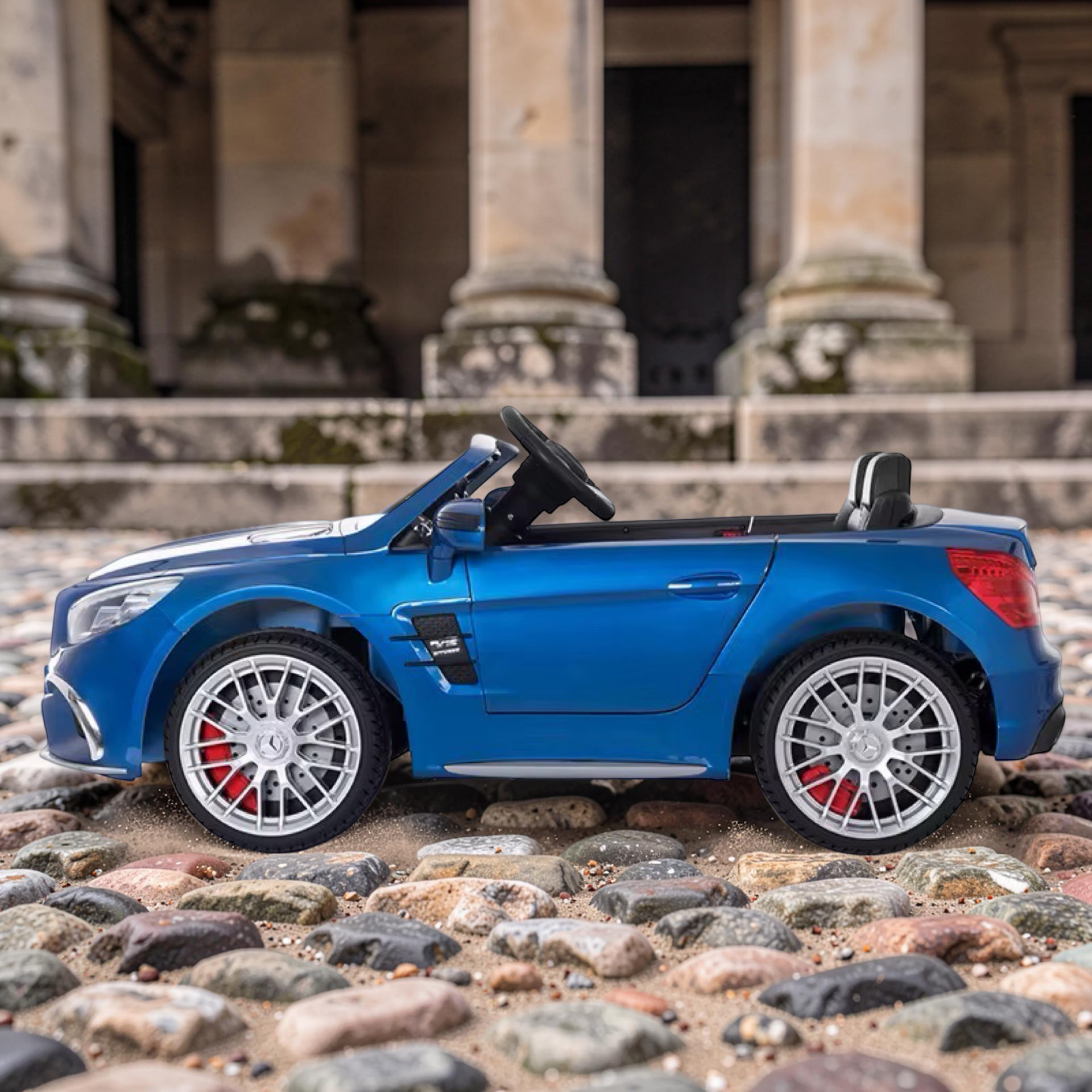 2026 XL Mercedes-Benz AMG SL Kids Ride-On Car – 2 Motors, Leather Seat, Touchscreen LCD, LED Lights, Remote Control (Ages 1–6)
