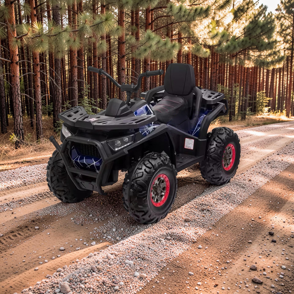 2026 XL Electronix Kids ATV Ride-On – 90W 4 Motors 4x4, Rugged Rubber Tires, Leather Seat, LED Lights (Ages 2–8)
