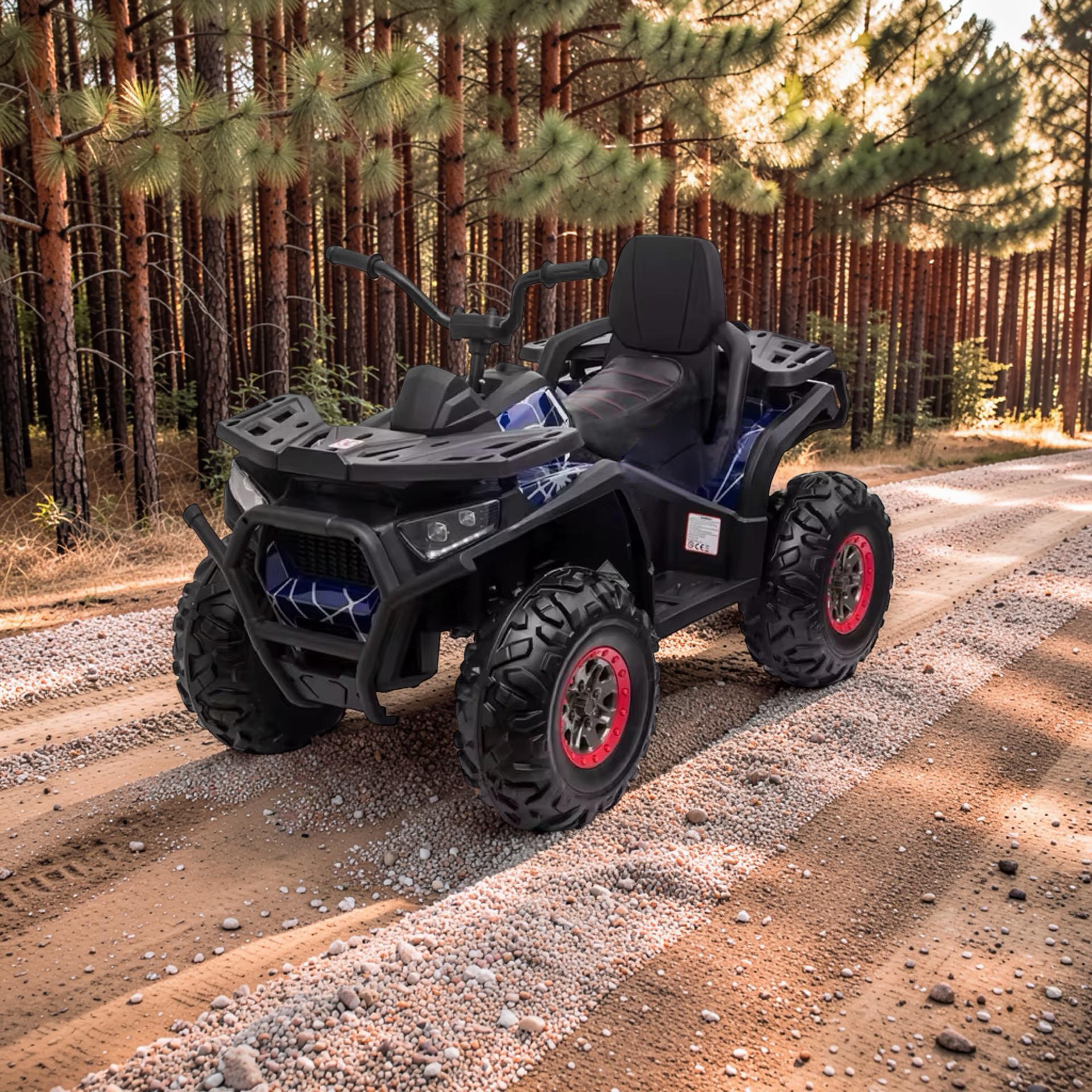 2026 XL Electronix Kids ATV Ride-On – 90W 4 Motors 4x4, Rugged Rubber Tires, Leather Seat, LED Lights (Ages 2–8)