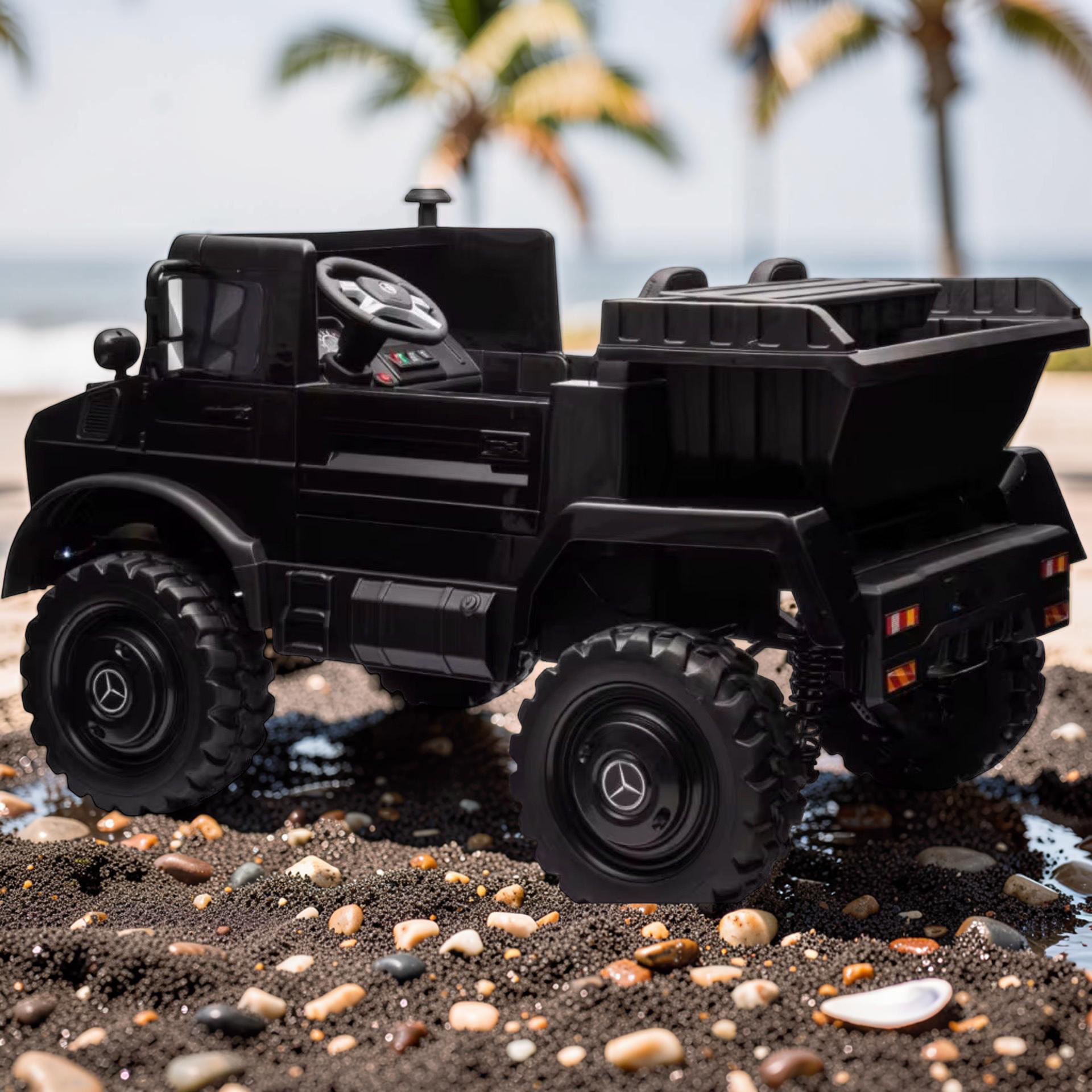 2026 XXL Mercedes-Benz Kids Dump Truck Ride-On – 4 Motors, Hydraulic Dump Bed, 2-Seater, Remote Control, LED Lights, Bluetooth