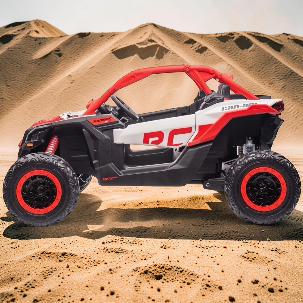 2026 Maverick Lifted Kids Ride-On UTV – XXL 2-Seater (Ages 3–8), 200W 4 Motors, Leather Seats, Off-Road Rubber Tires, LED Lights, Bluetooth Speakers & Parental Remote Control