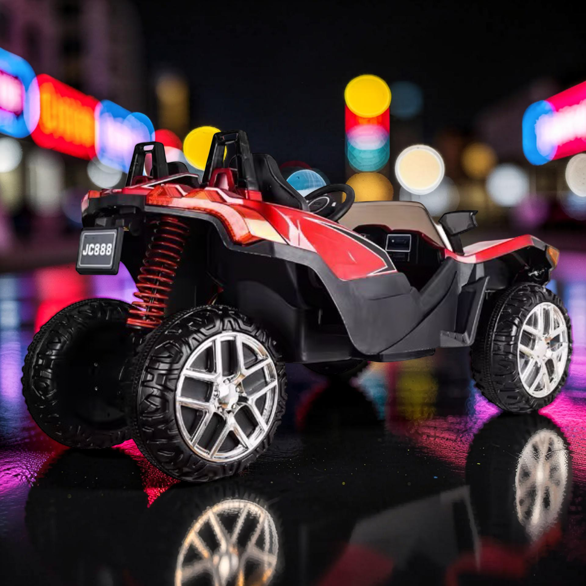 2026 XL 2-Seater Slingshot Kids Ride-On – Dual 90W Motors, Leather Seats, Rubber Tires, LED Lights, Bluetooth & Remote Control