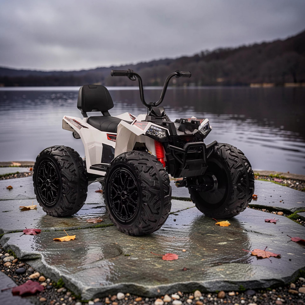 2026 XXL Electronix Kids 4x4 ATV Ride-On – 180W Quad Motors, Off-Road Rubber Tires, Leather Seat, LED Lights (Ages 3–10)