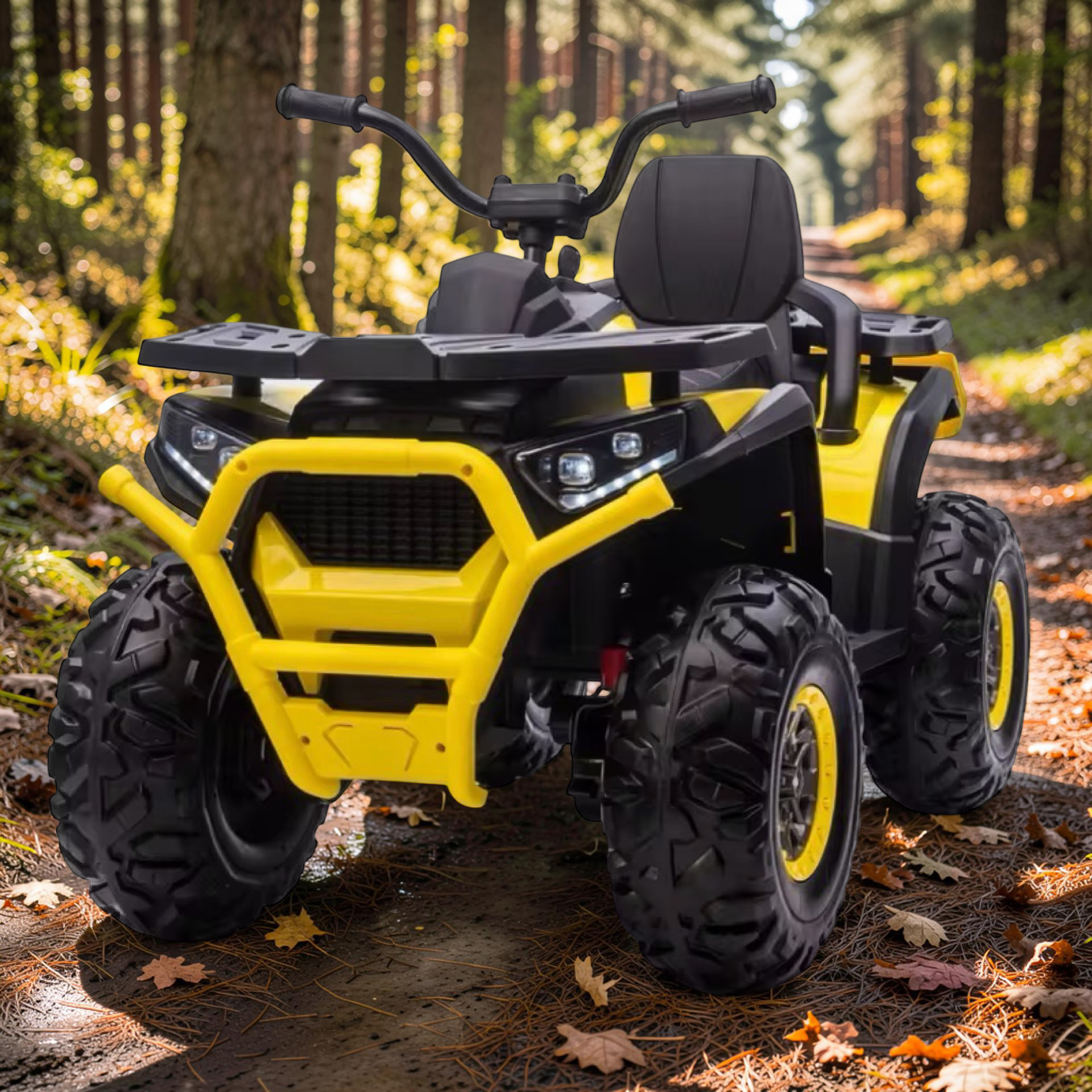 2026 XL Electronix Kids ATV Ride-On – 90W 4 Motors 4x4, Rugged Rubber Tires, Leather Seat, LED Lights (Ages 2–8)