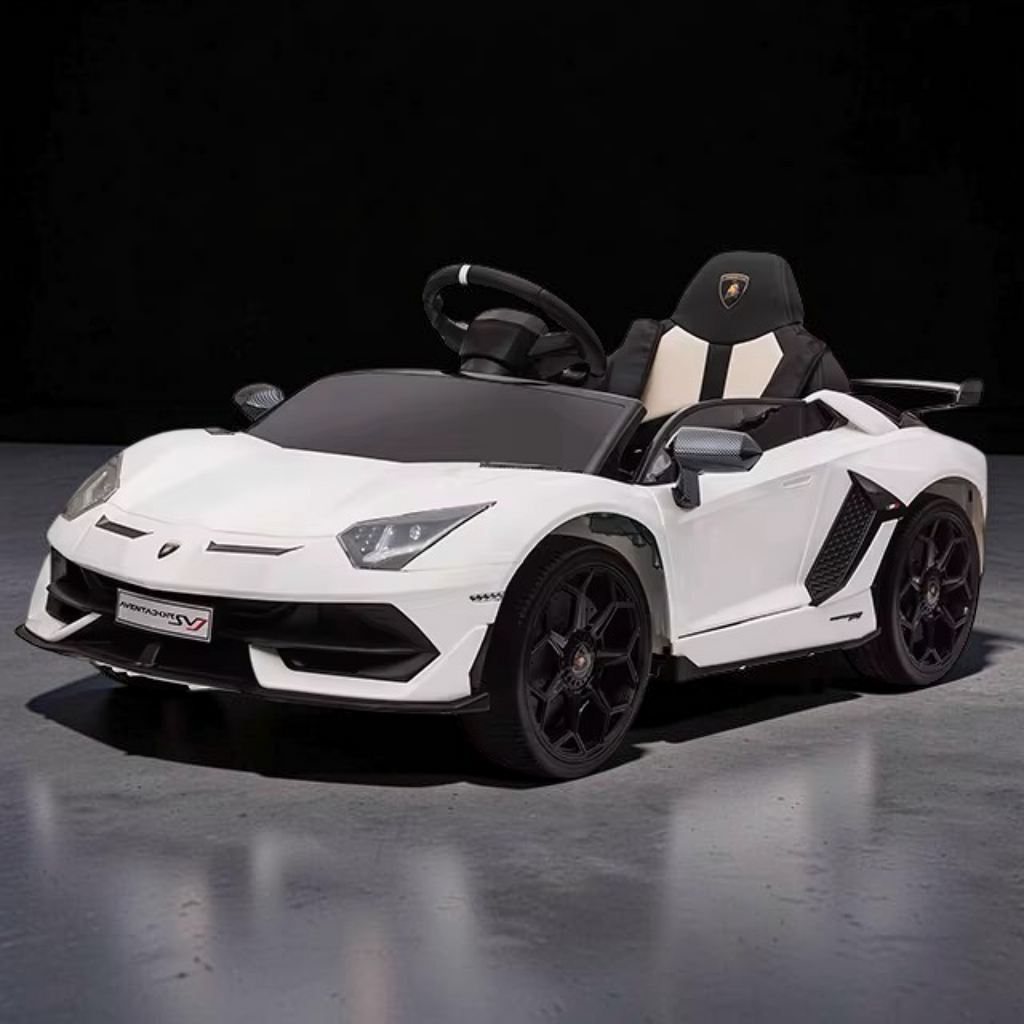 2026 Large Lamborghini Aventador Kids Ride-On Car – 50W Dual Motors, Hydraulic Butterfly Doors, LED Lights, Bluetooth Speakers & Remote Control