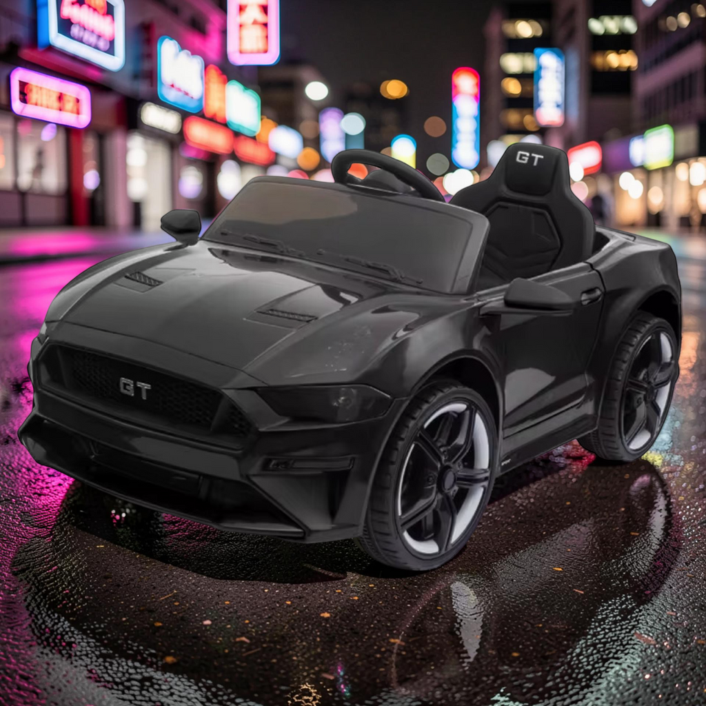2026 Large Ford Mustang Kids Ride-On Car – 45W Dual Motors, LED Lights, Bluetooth Speakers & Remote Control (Ages 1–5)