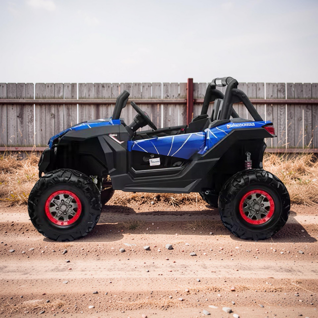 2026 XXL UTV Z Kids 2-Seater Ride-On – 90W 4 Motors, Leather Seats, Rubber Tires, Touchscreen LCD, LED Lights, Bluetooth, Remote Control (Ages 3–8)