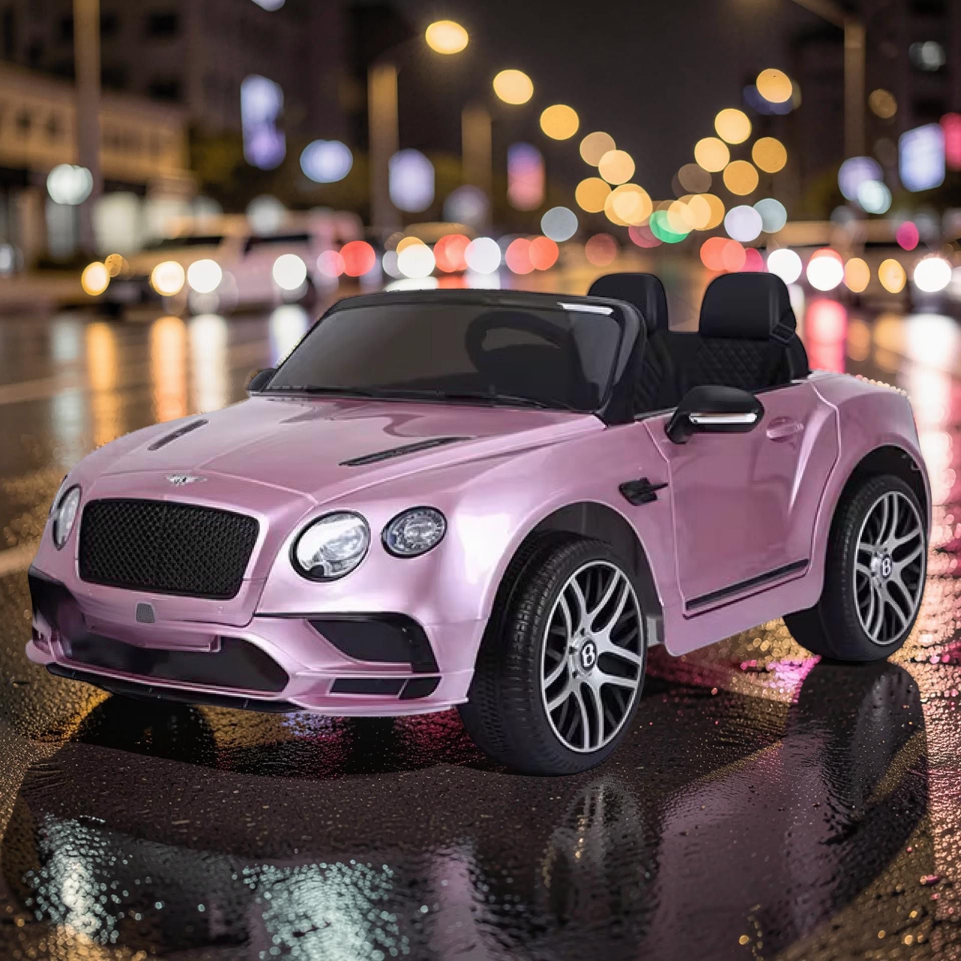 2026 Large Bentley Kids Ride-On Car – 50W Dual Motors, LED Lights, Bluetooth Speakers & Remote Control (Ages 1–6)