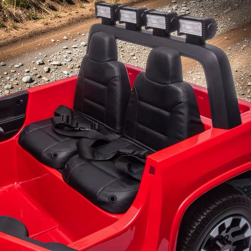 2026 XL Chevrolet Silverado Kids Ride-On Truck – Dual Motors, 2-Seater, Rubber Tires, LED Lights, Remote Control (Ages 3–8)