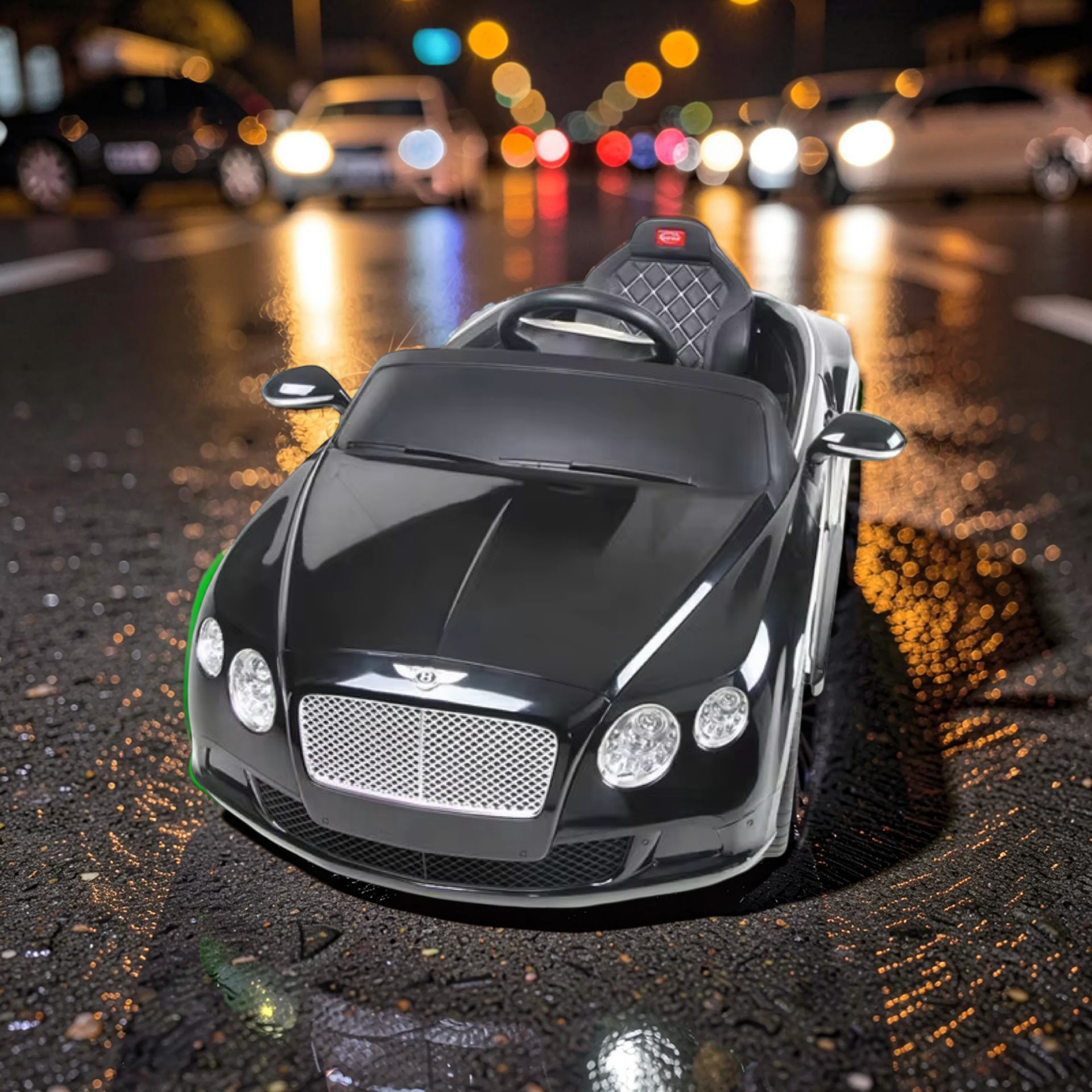 2026 Large Bentley Kids Ride-On Car – 50W Dual Motors, LED Lights, Bluetooth Speakers & Remote Control (Ages 1–6)