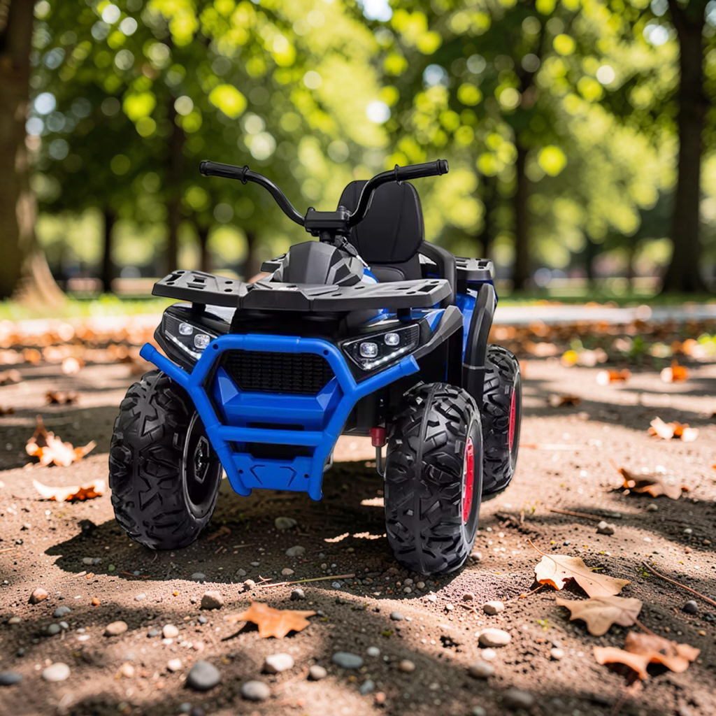 2026 XL Electronix Kids ATV Ride-On – 90W 4 Motors 4x4, Rugged Rubber Tires, Leather Seat, LED Lights (Ages 2–8)
