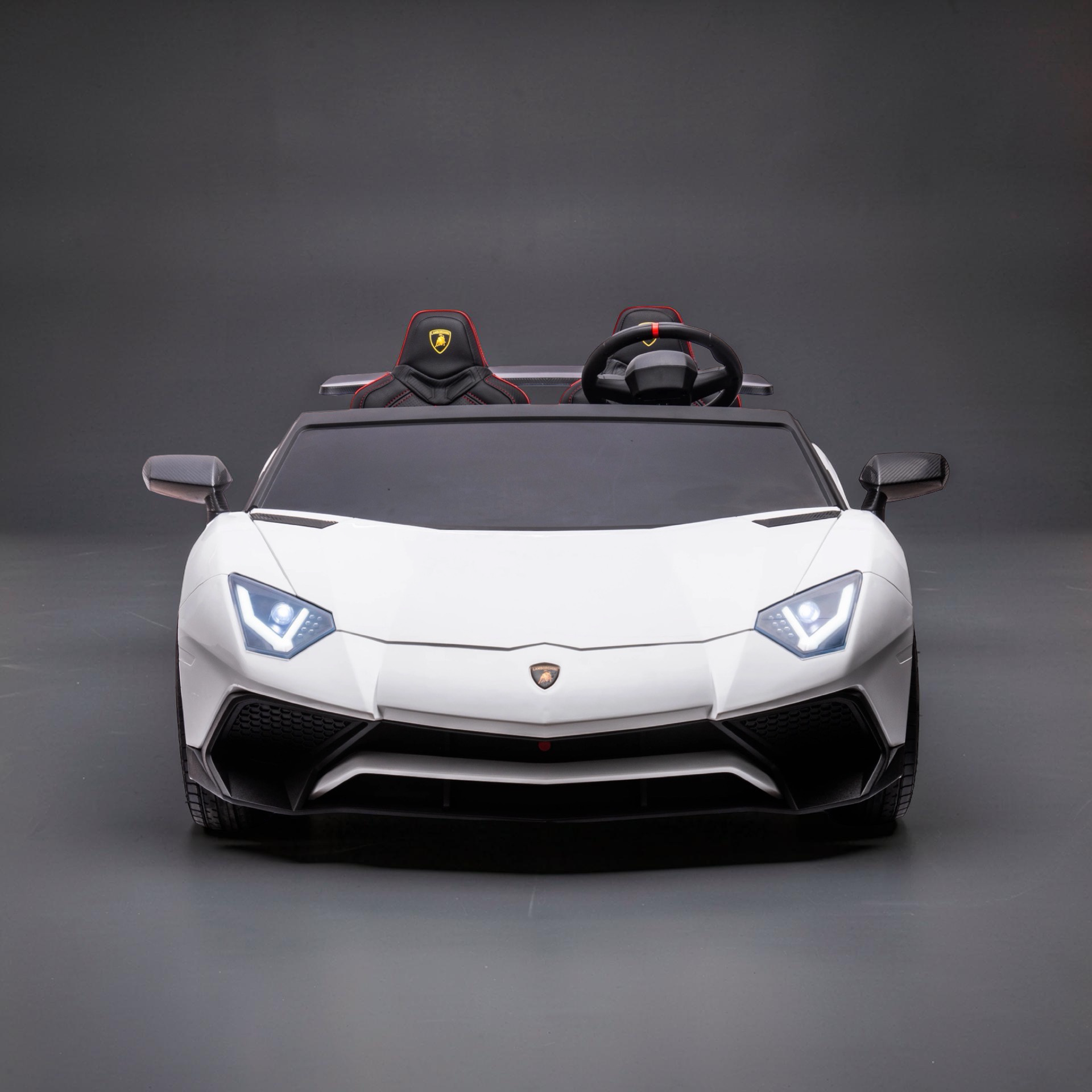 2026 Lamborghini Aventador Kids Electric Supercar – XXXL 2-Seater (Ages 6–14), 200W Brushless Motor, Metal Frame, Tubeless Air Tires, Dual Disk Brakes, Hydraulic Doors, LED Lights, Touchscreen LCD & Bluetooth Speakers