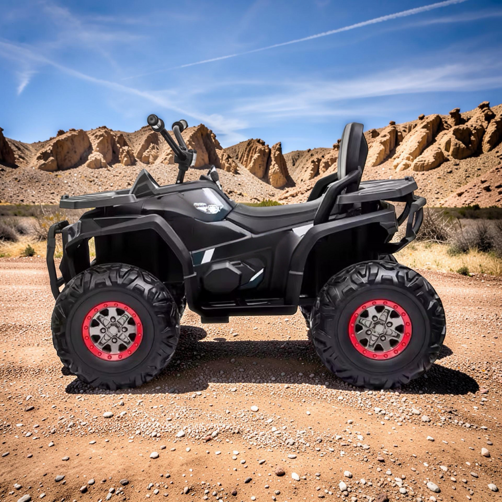 2026 XL Electronix Kids ATV Ride-On – 90W 4 Motors 4x4, Rugged Rubber Tires, Leather Seat, LED Lights (Ages 2–8)