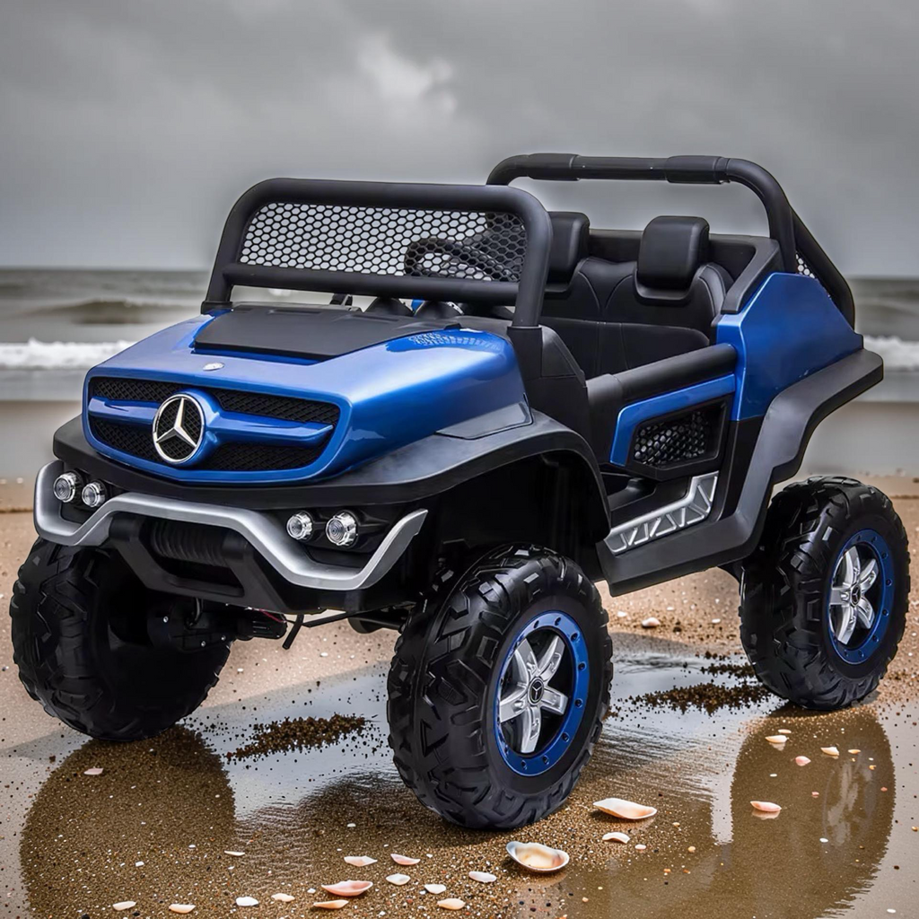2026 XXL 2-Seater Mercedes-Benz UTV Ride-On (150W, 4 Motors) – Leather Seats, Rubber Tires, LED Lights, Bluetooth & Remote Control