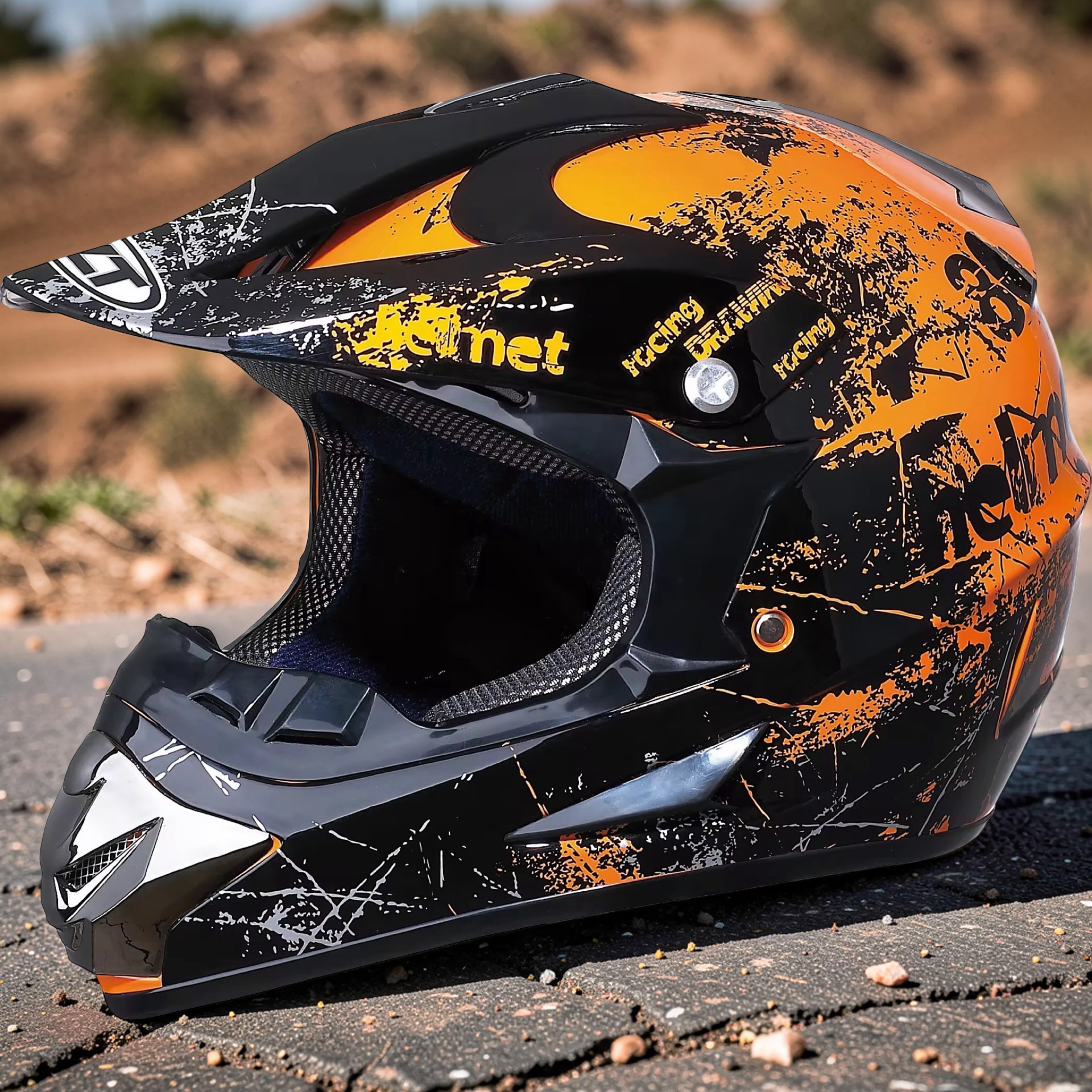 Pro Youth Motocross Helmet with Visor – DOT Approved Lightweight Dirt Bike Helmet with Ultra-Soft Padding