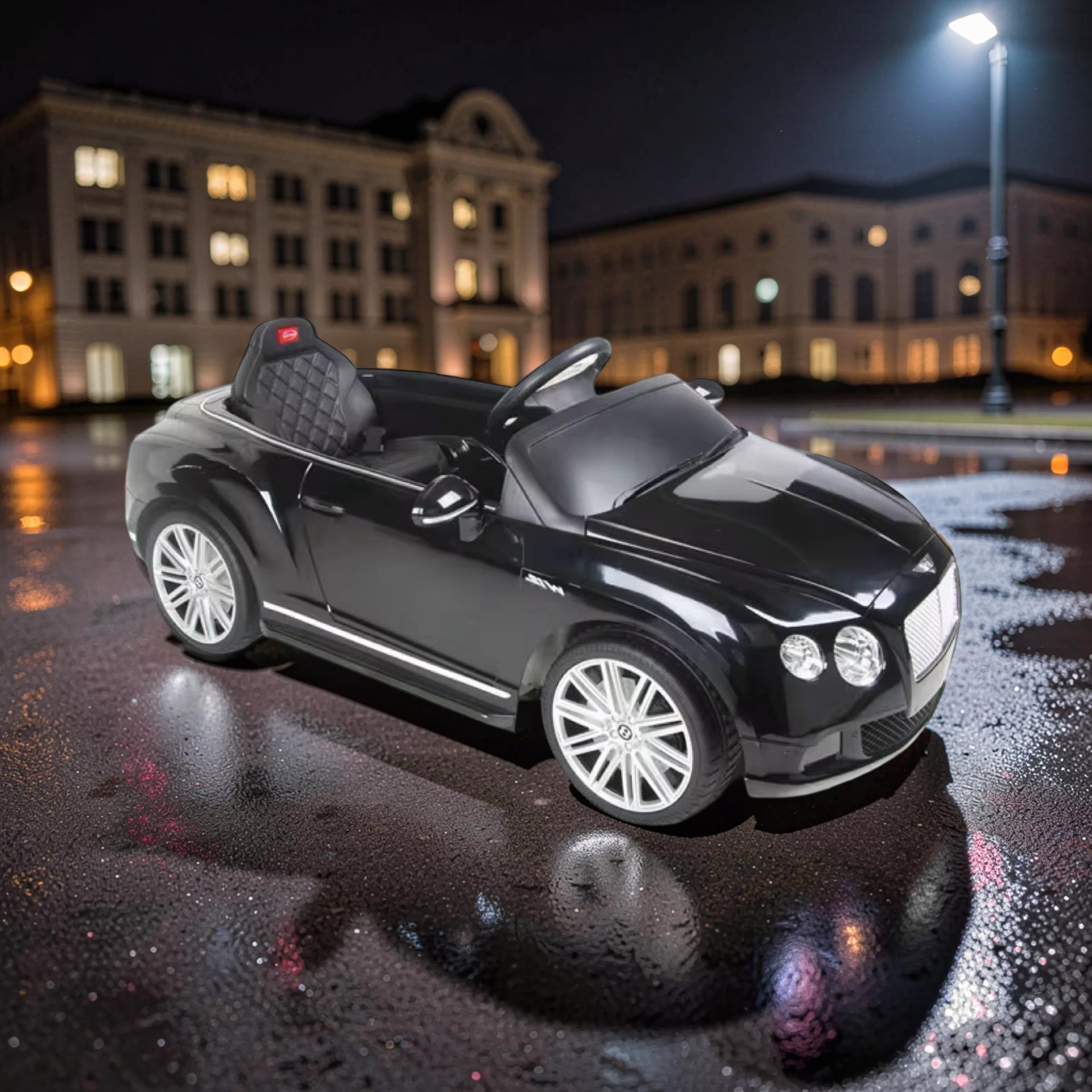 2026 Large Bentley Kids Ride-On Car – 50W Dual Motors, LED Lights, Bluetooth Speakers & Remote Control (Ages 1–6)