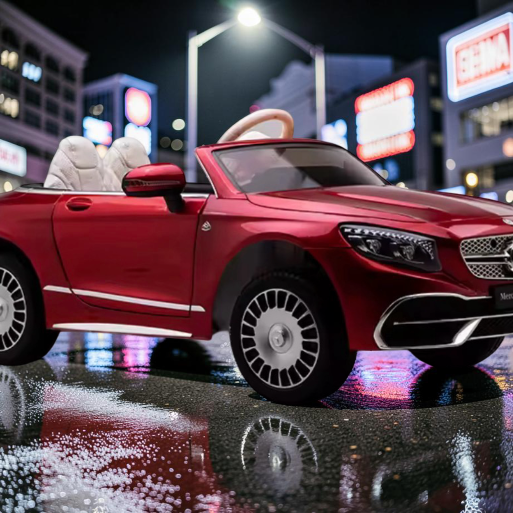 2026 Mercedes-Benz Maybach Kids Ride-On Car – XL (Ages 1–6), 75W Dual Motors, Leather Seat, Touchscreen LCD, LED Lights, Bluetooth & Parental Remote Control