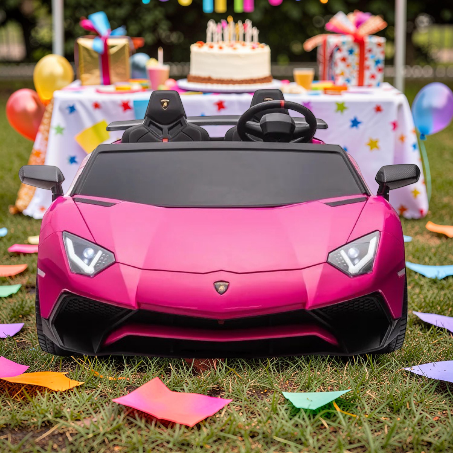 2026 XXXL (6–14) LAMBORGHINI AVENTADOR 2-SEATER 200W BRUSHLESS ELECTRIC SUPERCAR – RENTAL