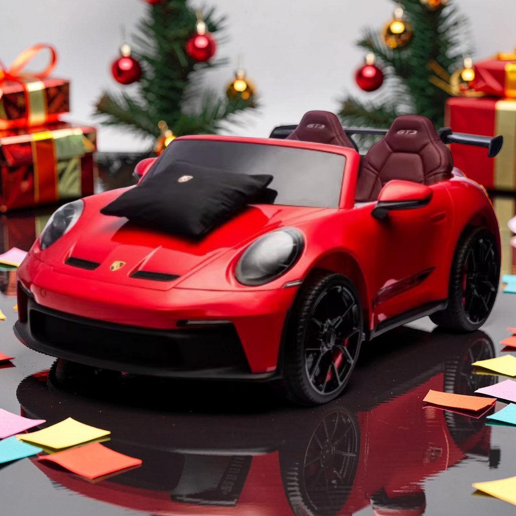 2026 XXL 2-Seater Kids Ride-On by Porsche – Dual 180W Motors, Leather Seats, Rubber Tires, LED Lights, Touchscreen LCD, Bluetooth & Remote Control