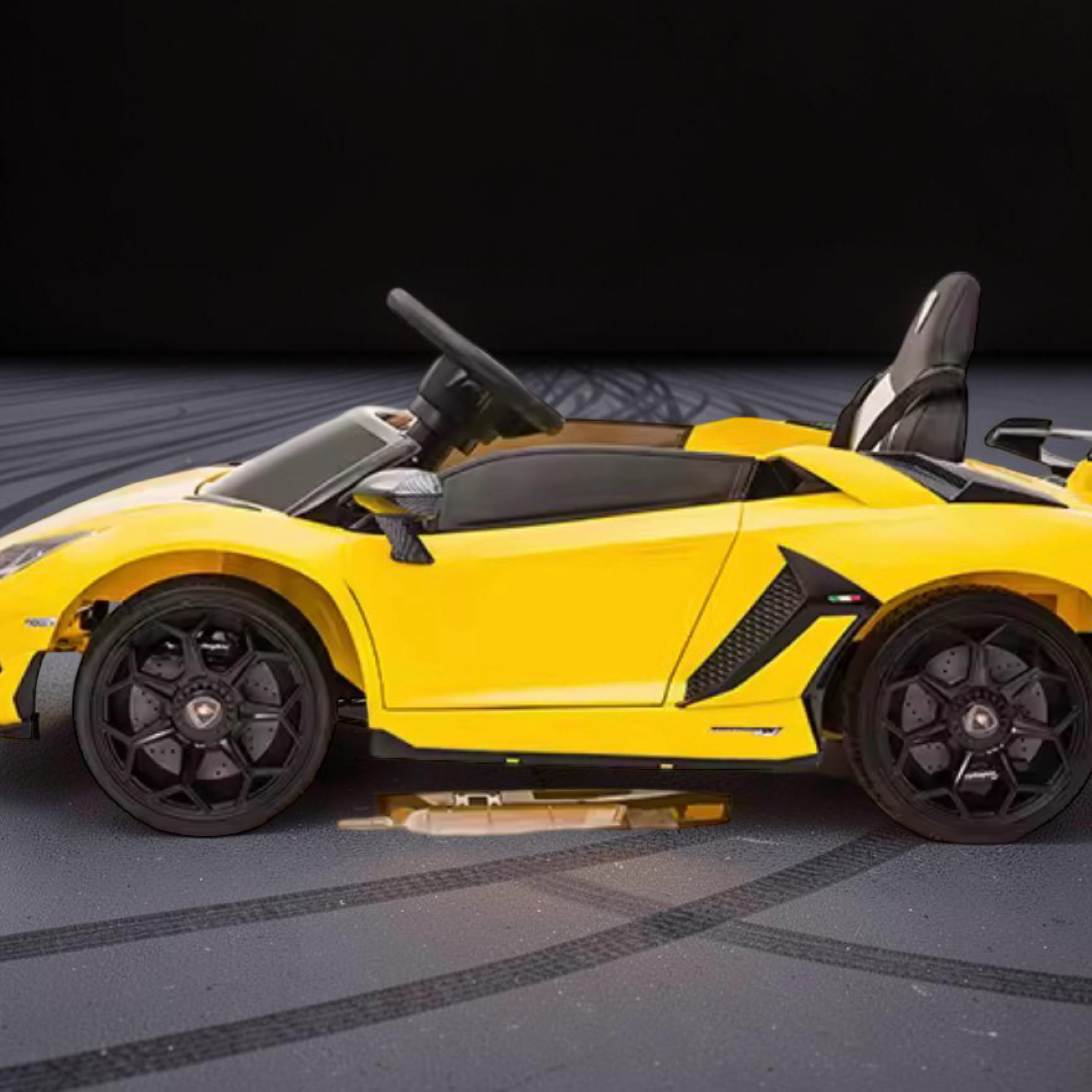 2026 Large Lamborghini Aventador Kids Ride-On Car – 50W Dual Motors, Hydraulic Butterfly Doors, LED Lights, Bluetooth Speakers & Remote Control