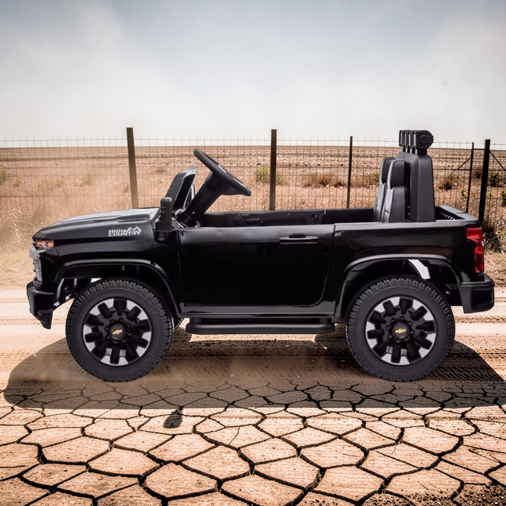 2026 XL Chevrolet Silverado Kids Ride-On Truck – Dual Motors, 2-Seater, Rubber Tires, LED Lights, Remote Control (Ages 3–8)