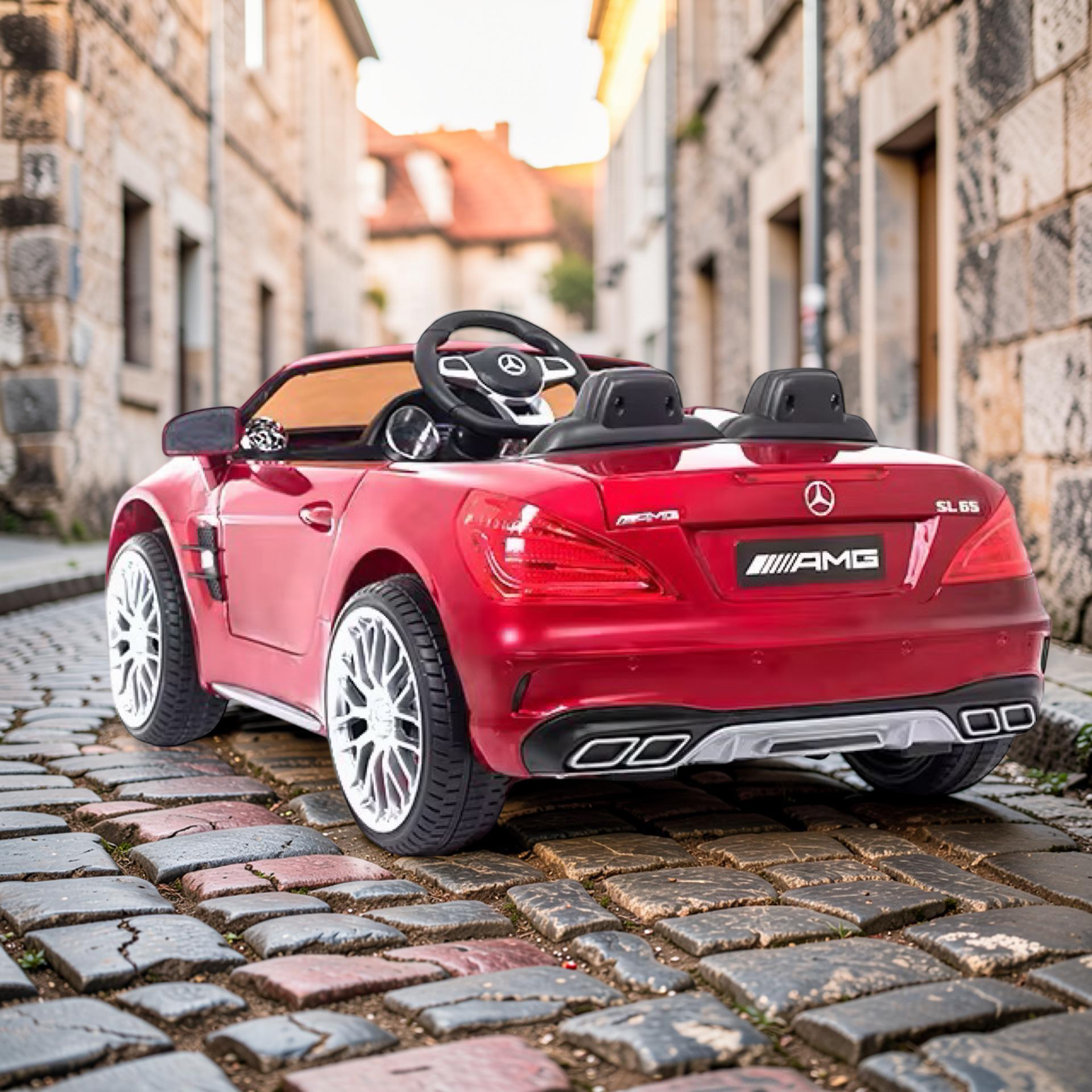 2026 XL Mercedes-Benz AMG SL Kids Ride-On Car – 2 Motors, Leather Seat, Touchscreen LCD, LED Lights, Remote Control (Ages 1–6)