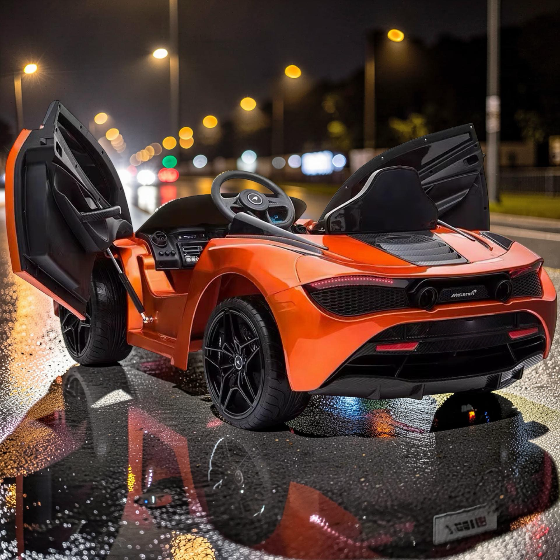 2026 XL McLaren Kids Ride-On Car – 90W Dual Motor, Leather Seat, Butterfly Doors, LED Lights, Bluetooth & Remote Control