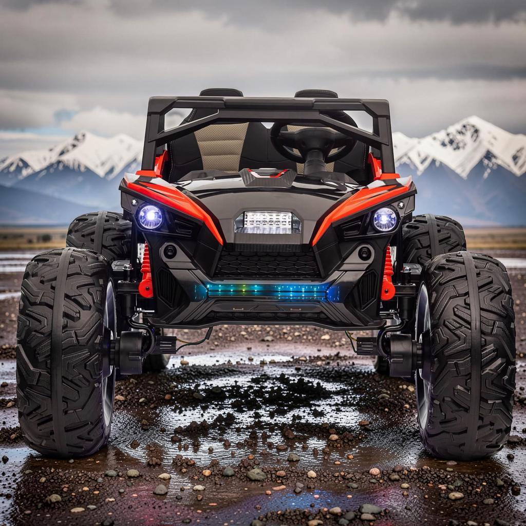 2026 XXL Electronix Dune Buggy Sport Kids 2-Seater Ride-On – 180W 4 Motors, Leather Seats, Rubber Tires, LED Lights, Bluetooth Speakers & Remote Control (Ages 3–8)