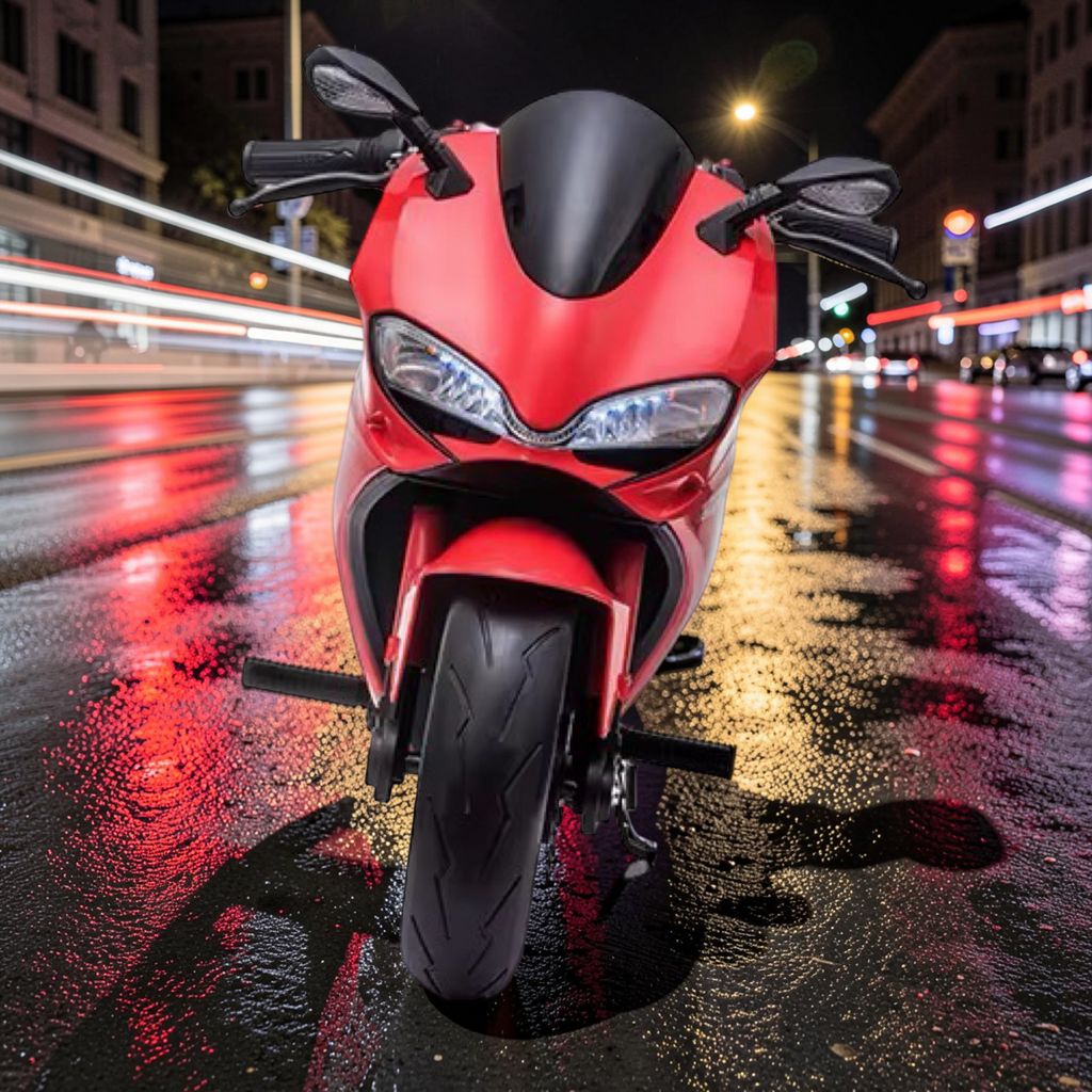 2026 XXL Premium Performance Ducati Kids Electric Motorcycle – 250W Motor, Leather Seat, Rubber Wheels, LED Lights & Bluetooth Speakers