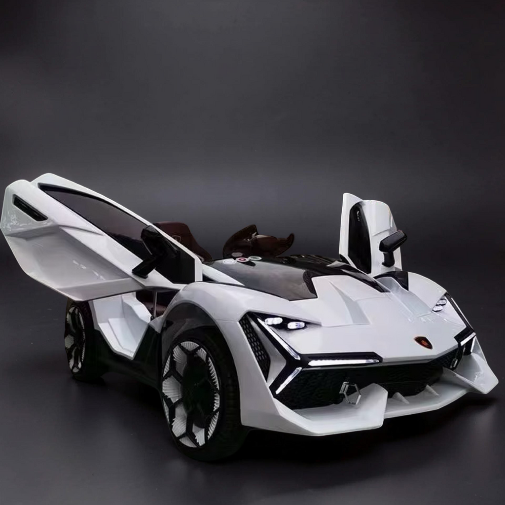 2026 Large (Ages 1–6) 50W Dual-Motor Transformer Sport Car Kids Ride-On – Hydraulic Butterfly Doors, LED Lights, Bluetooth Speakers & Parental Remote Control