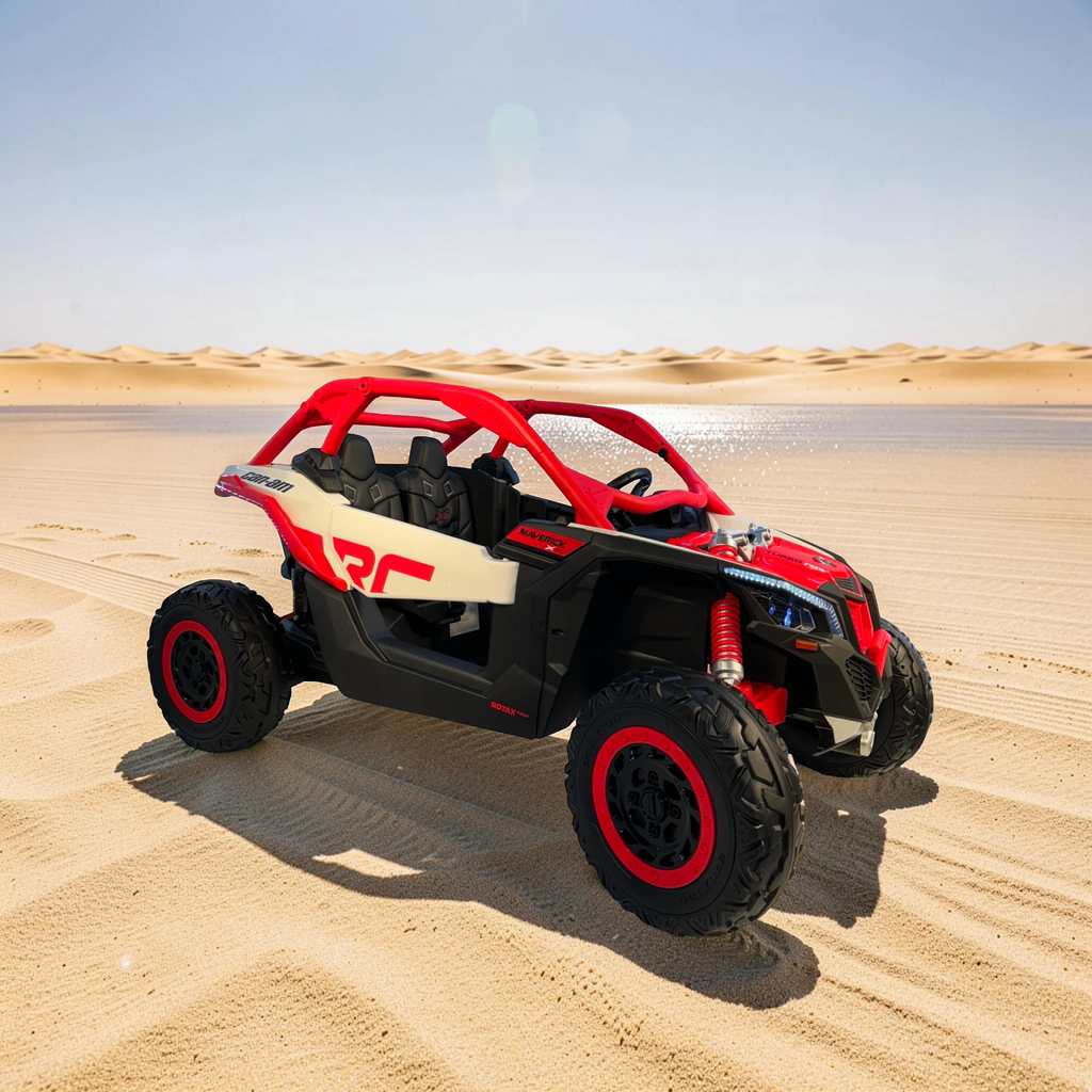 2026 Maverick Lifted Kids Ride-On UTV – XXL 2-Seater (Ages 3–8), 200W 4 Motors, Leather Seats, Off-Road Rubber Tires, LED Lights, Bluetooth Speakers & Parental Remote Control