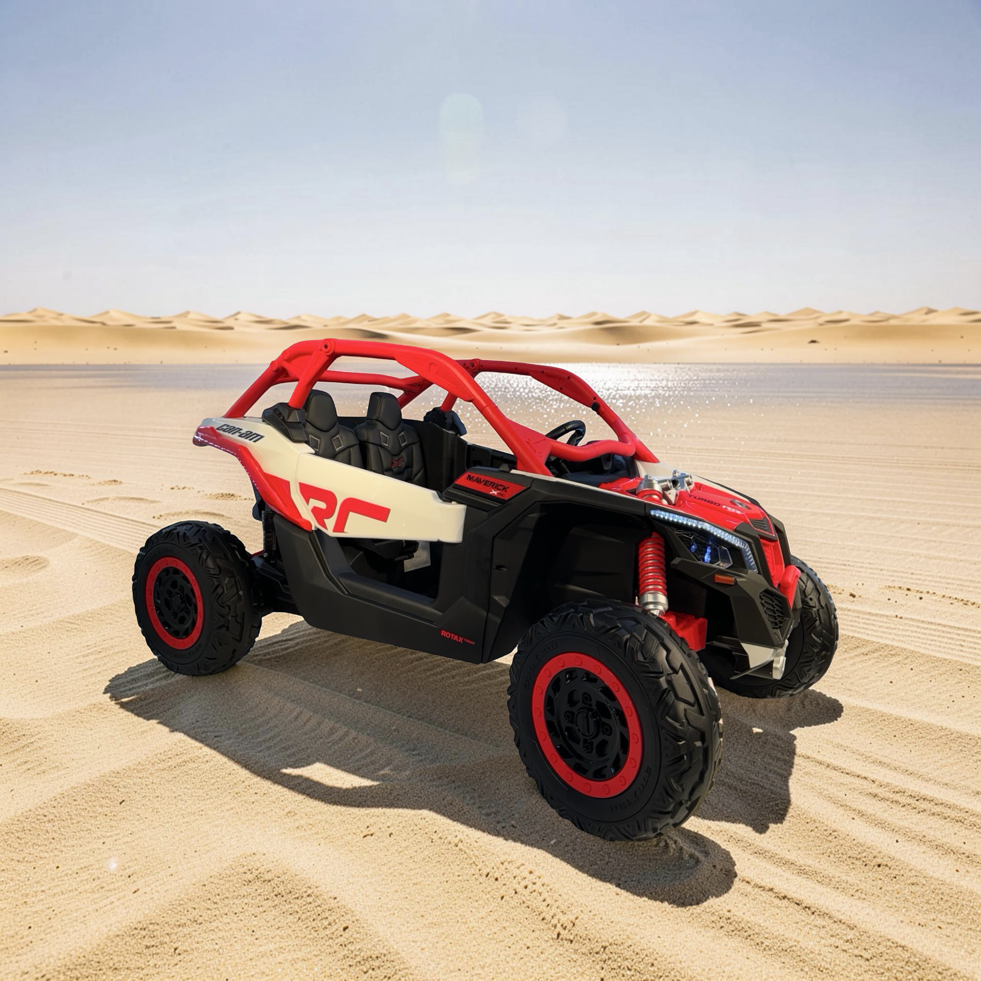2026 Maverick Lifted Kids Ride-On UTV – XXL 2-Seater (Ages 3–8), 200W 4 Motors, Leather Seats, Off-Road Rubber Tires, LED Lights, Bluetooth Speakers & Parental Remote Control