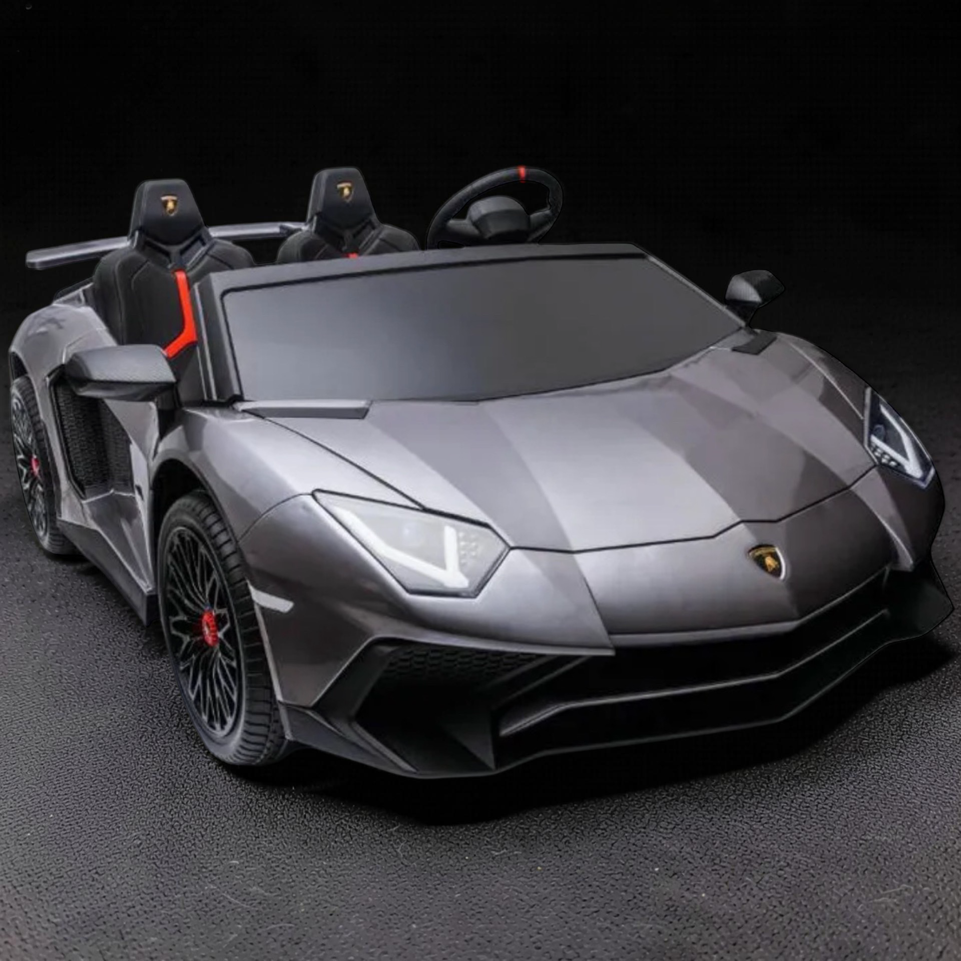 2026 Lamborghini Aventador Kids Electric Supercar – XXXL 2-Seater (Ages 6–14), 200W Brushless Motor, Metal Frame, Tubeless Air Tires, Dual Disk Brakes, Hydraulic Doors, LED Lights, Touchscreen LCD & Bluetooth Speakers