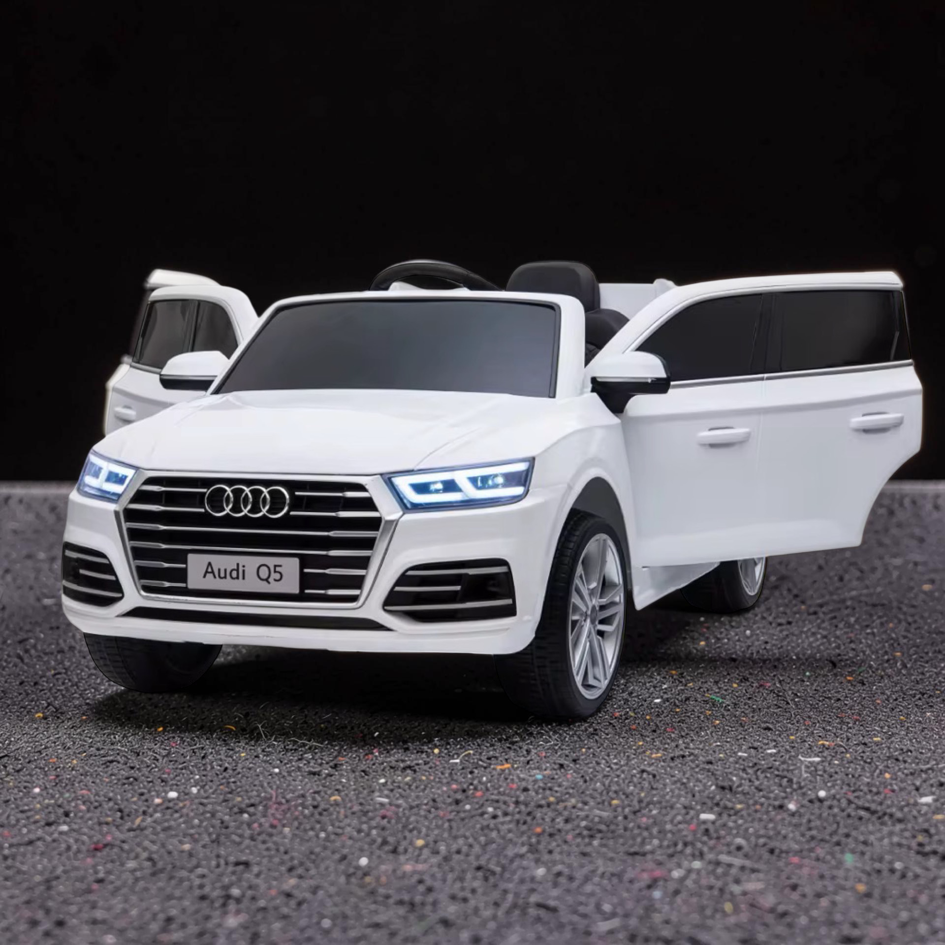 2026 XXL Audi Q5 Kids 2-Seater Ride-On SUV – 180W Dual Motors, Leather Seats, Off-Road Rubber Tires, Touchscreen LCD, LED Lights, Bluetooth, Remote Control (Ages 3–8)