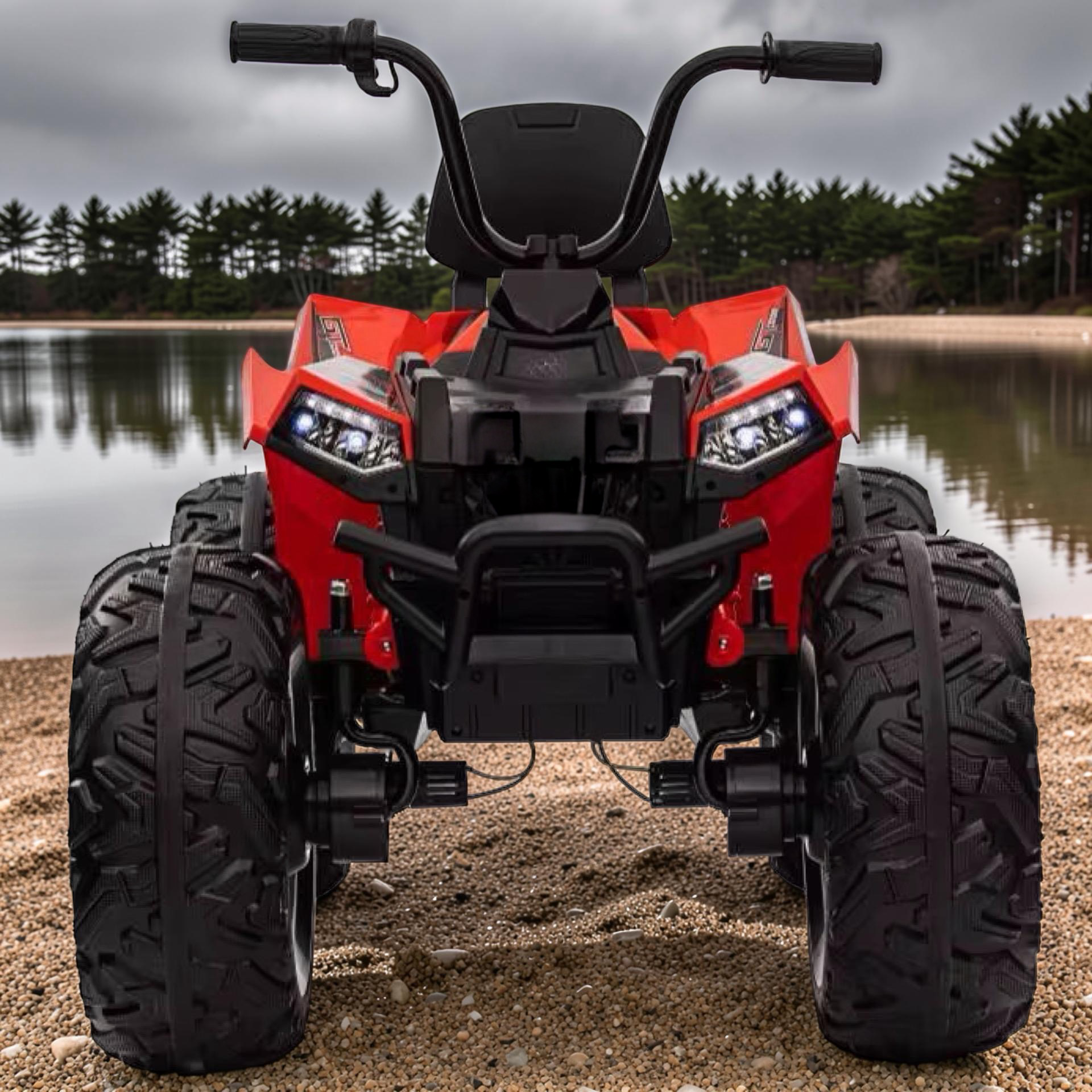 2026 XXL Electronix Kids 4x4 ATV Ride-On – 180W Quad Motors, Off-Road Rubber Tires, Leather Seat, LED Lights (Ages 3–10)