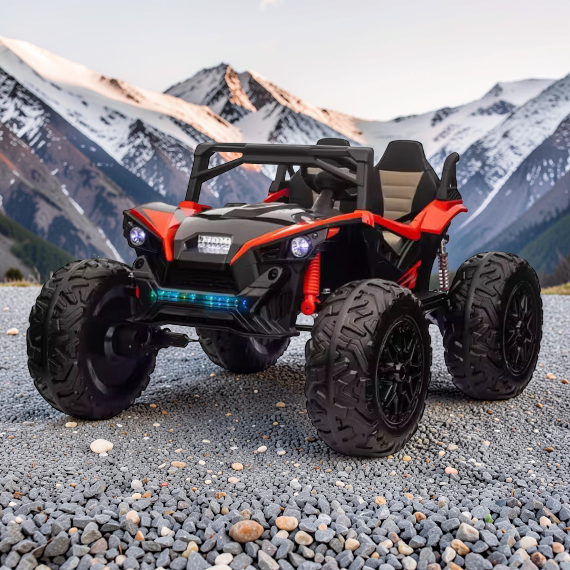 2026 XXL Electronix Dune Buggy Sport Kids 2-Seater Ride-On – 180W 4 Motors, Leather Seats, Rubber Tires, LED Lights, Bluetooth Speakers & Remote Control (Ages 3–8)
