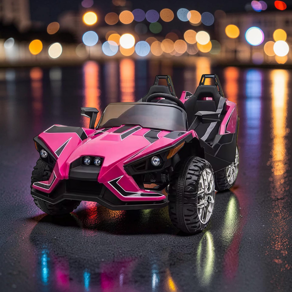 2026 XL 2-Seater Slingshot Kids Ride-On – Dual 90W Motors, Leather Seats, Rubber Tires, LED Lights, Bluetooth & Remote Control