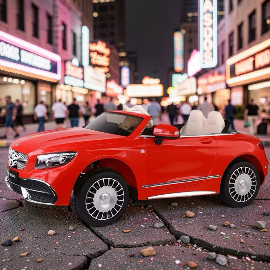 2026 Mercedes-Benz Maybach Kids Ride-On Car – XL (Ages 1–6), 75W Dual Motors, Leather Seat, Touchscreen LCD, LED Lights, Bluetooth & Parental Remote Control