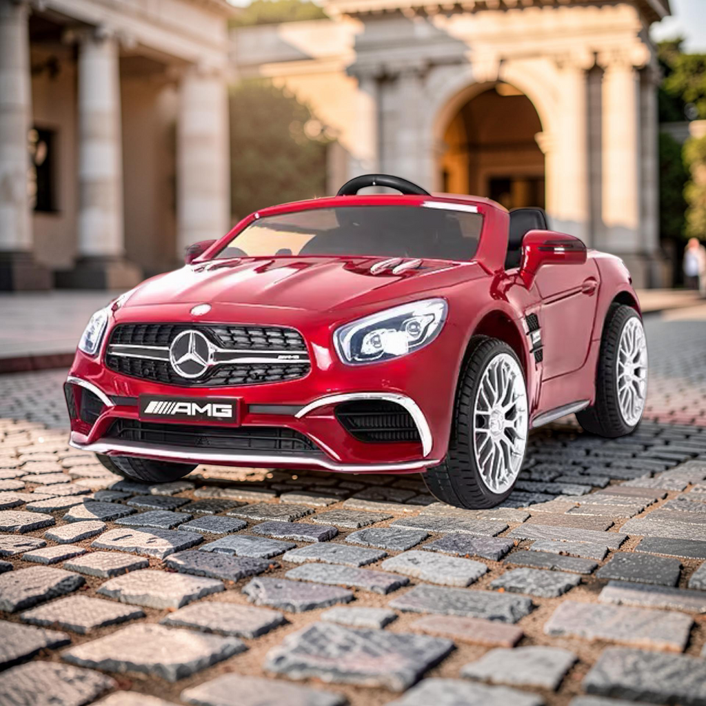2026 XL Mercedes-Benz AMG SL Kids Ride-On Car – 2 Motors, Leather Seat, Touchscreen LCD, LED Lights, Remote Control (Ages 1–6)