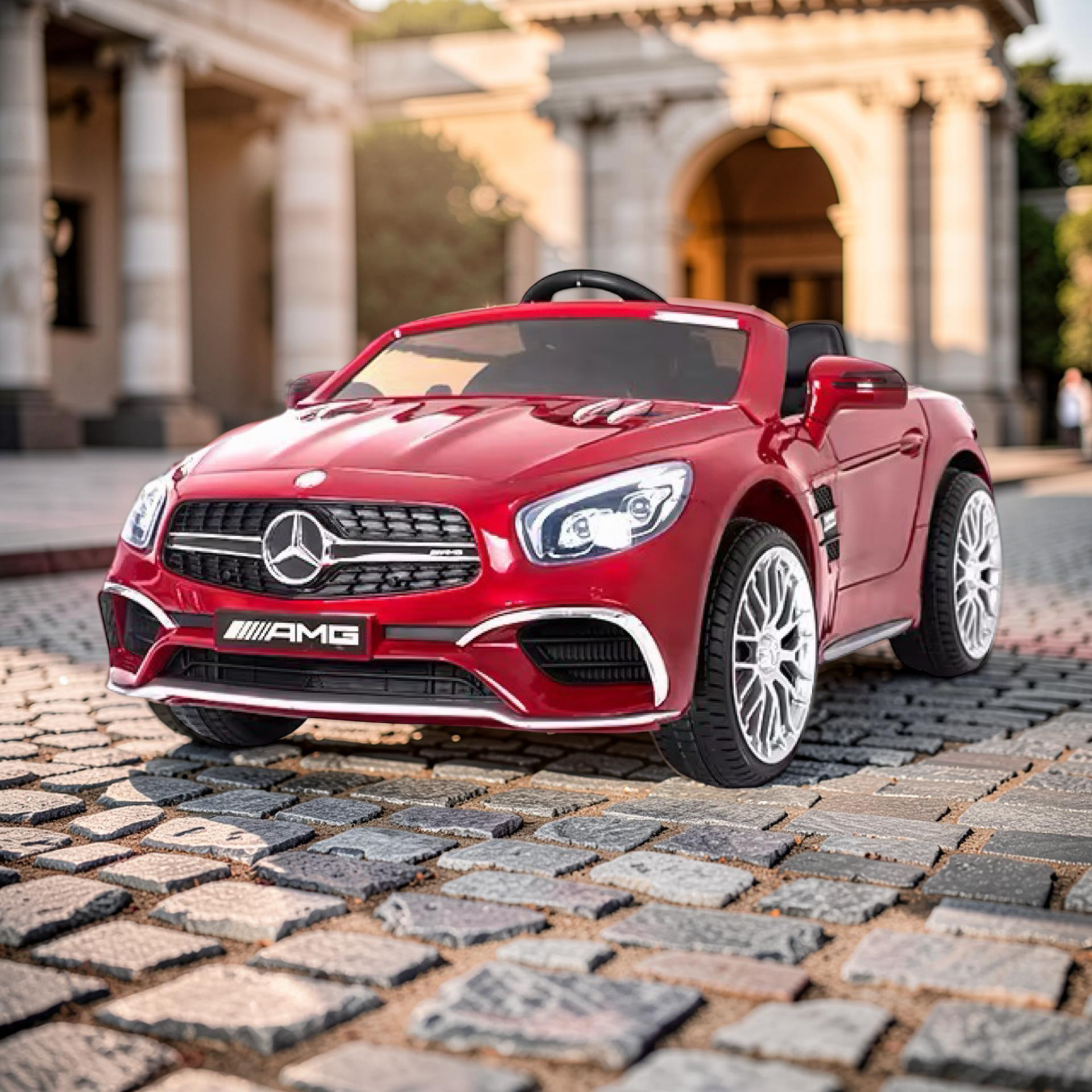 2026 XL Mercedes-Benz AMG SL Kids Ride-On Car – 2 Motors, Leather Seat, Touchscreen LCD, LED Lights, Remote Control (Ages 1–6)