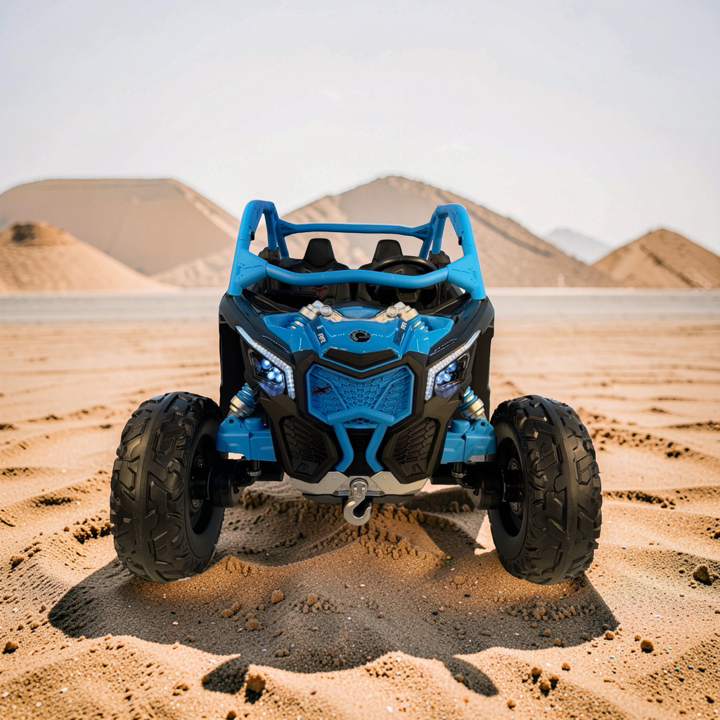 2026 Maverick Lifted Kids Ride-On UTV – XXL 2-Seater (Ages 3–8), 200W 4 Motors, Leather Seats, Off-Road Rubber Tires, LED Lights, Bluetooth Speakers & Parental Remote Control
