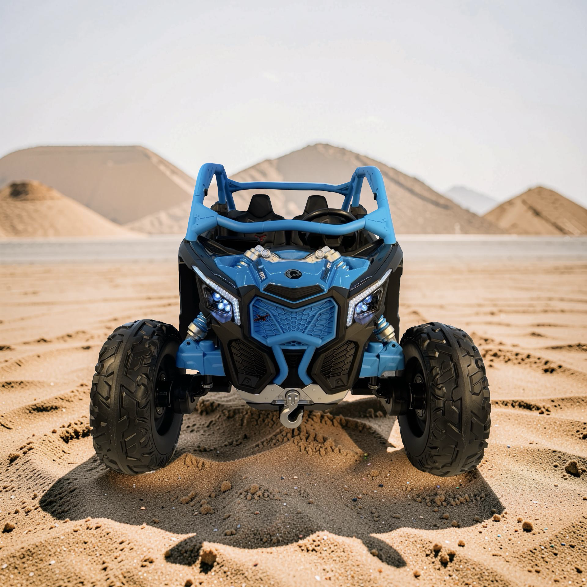 2026 Maverick Lifted Kids Ride-On UTV – XXL 2-Seater (Ages 3–8), 200W 4 Motors, Leather Seats, Off-Road Rubber Tires, LED Lights, Bluetooth Speakers & Parental Remote Control