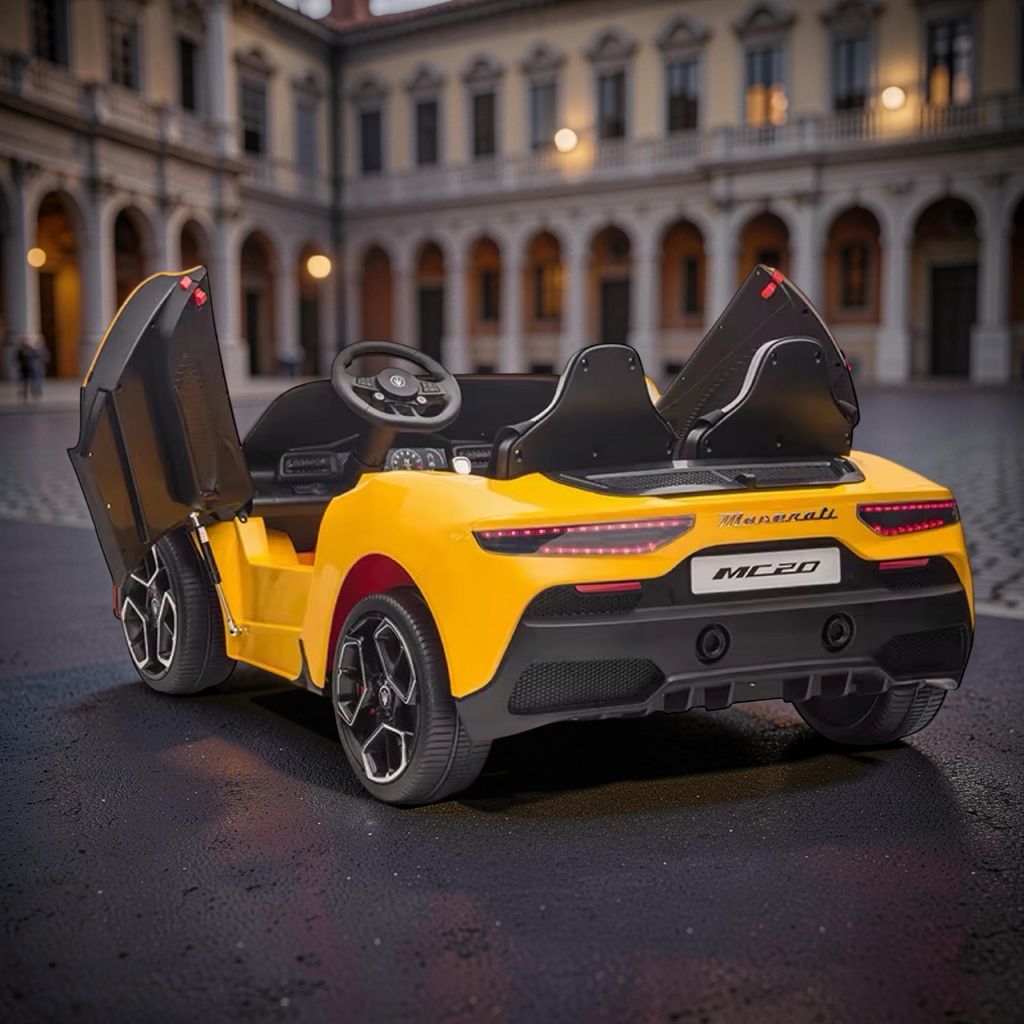 2026 XXL Maserati Kids 2-Seater Ride-On Car – 180W Dual Motors, Leather Seats, Hydraulic Butterfly Doors, LED Lights, Bluetooth, Remote Control (Ages 3–8)
