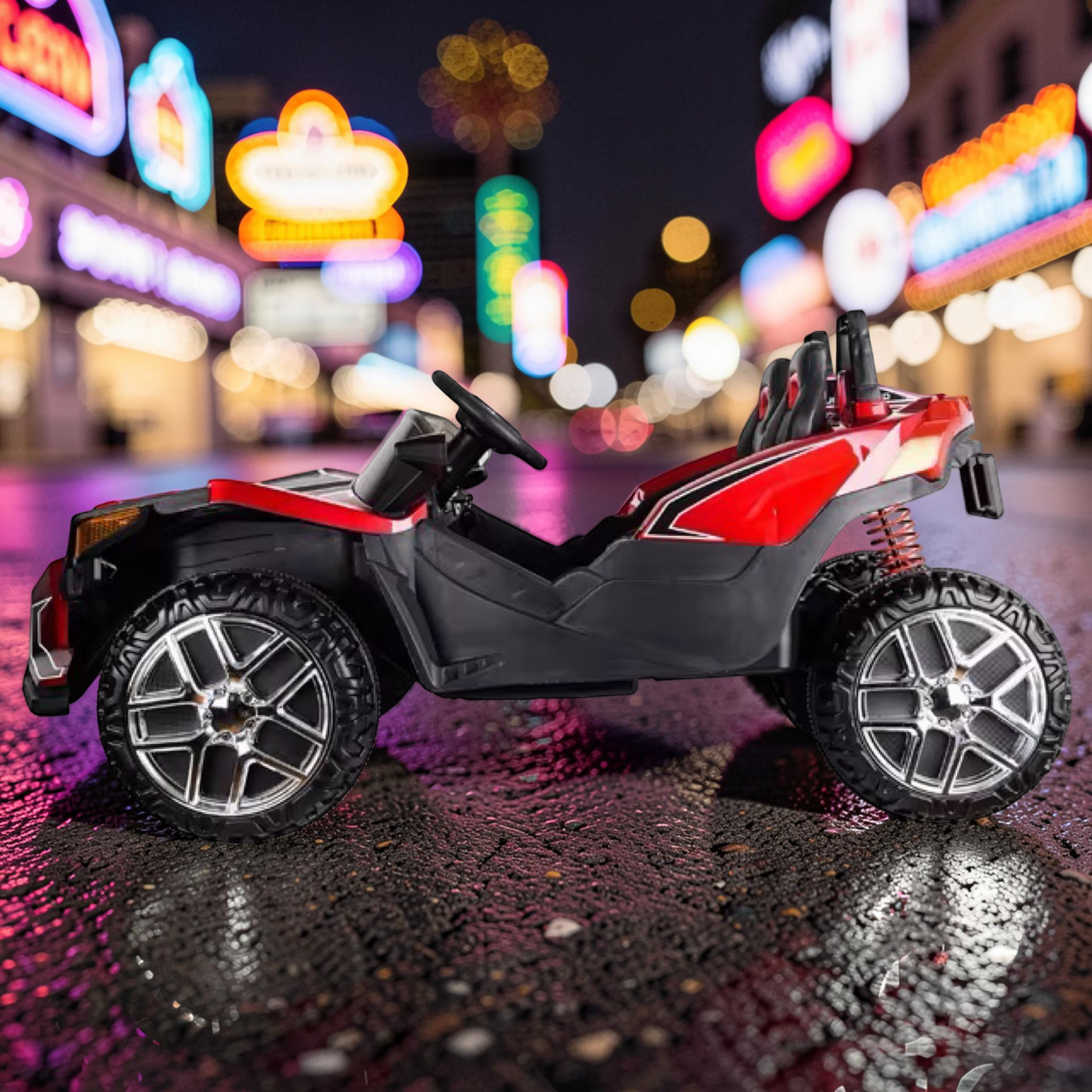 2026 XL 2-Seater Slingshot Kids Ride-On – Dual 90W Motors, Leather Seats, Rubber Tires, LED Lights, Bluetooth & Remote Control