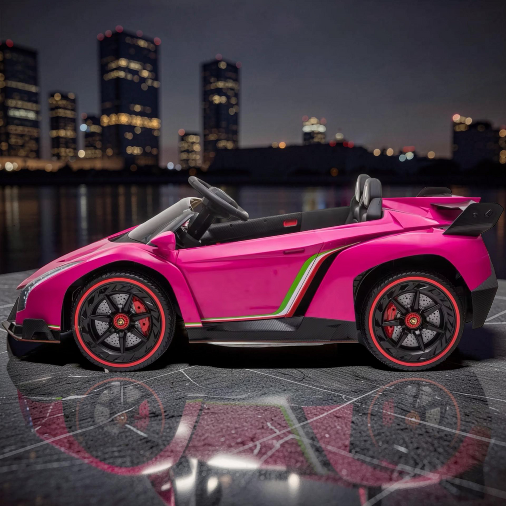 2026 XL Lamborghini Kids 2-Seater Ride-On Car – Dual Motors, Hydraulic Butterfly Doors, LED Lights, Remote Control (Ages 1–8)