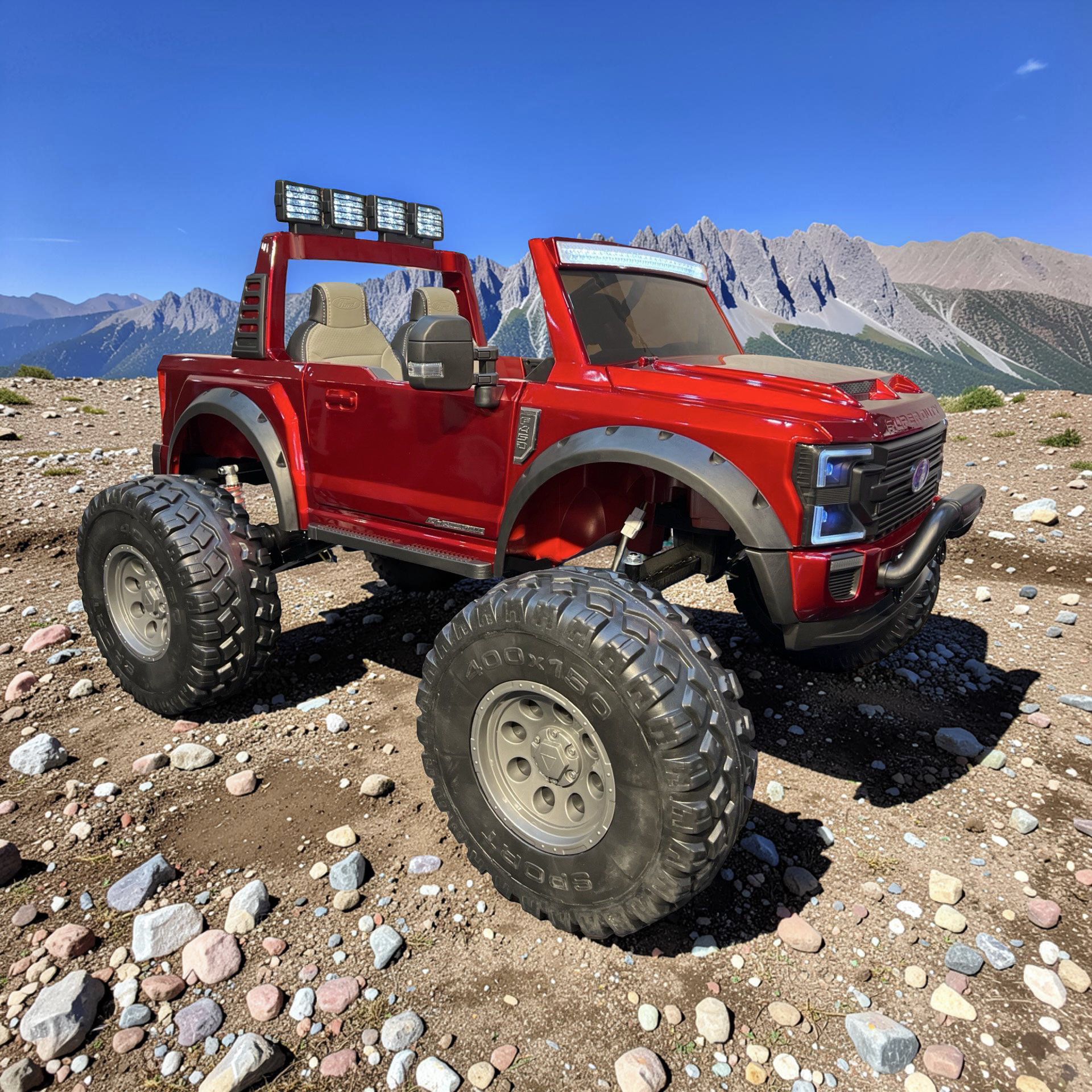 2026 Ford F-450 Lifted Kids Ride-On Truck – XXL 2-Seater (Ages 3–8), 180W 4 Motors, Leather Seats, Off-Road Rubber Tires, LED Lights, Bluetooth Speakers & Parental Remote Control