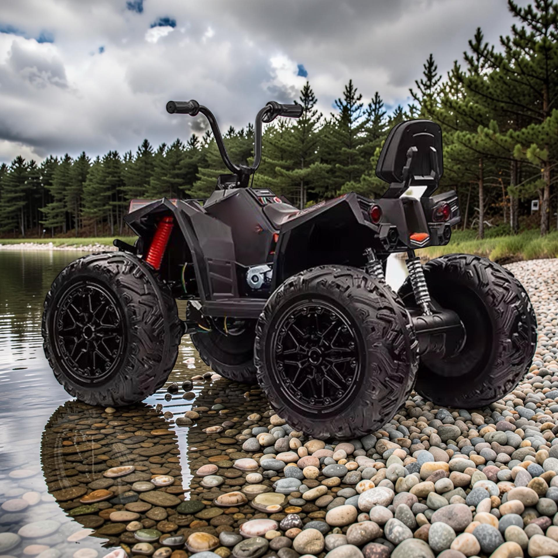 2026 XXL Electronix Kids 4x4 ATV Ride-On – 180W Quad Motors, Off-Road Rubber Tires, Leather Seat, LED Lights (Ages 3–10)