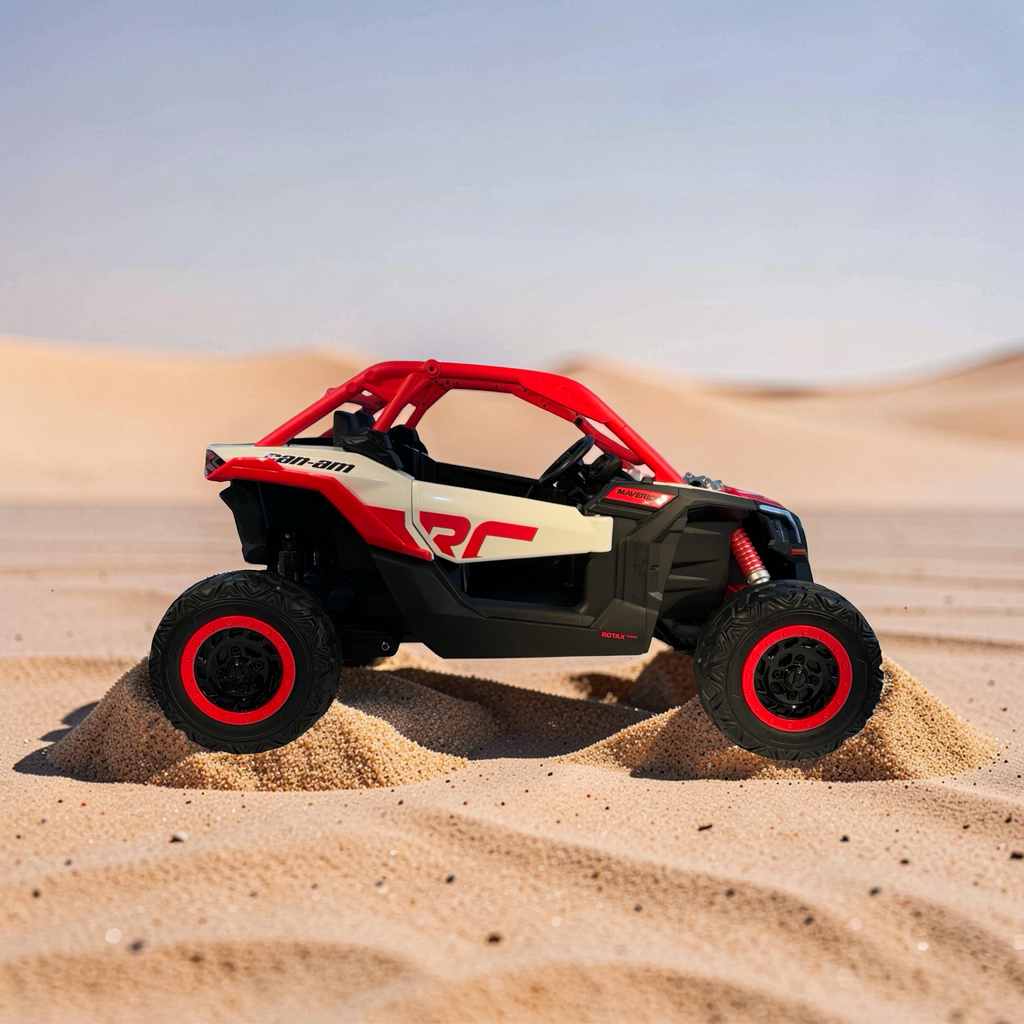 2026 Maverick Lifted Kids Ride-On UTV – XXL 2-Seater (Ages 3–8), 200W 4 Motors, Leather Seats, Off-Road Rubber Tires, LED Lights, Bluetooth Speakers & Parental Remote Control