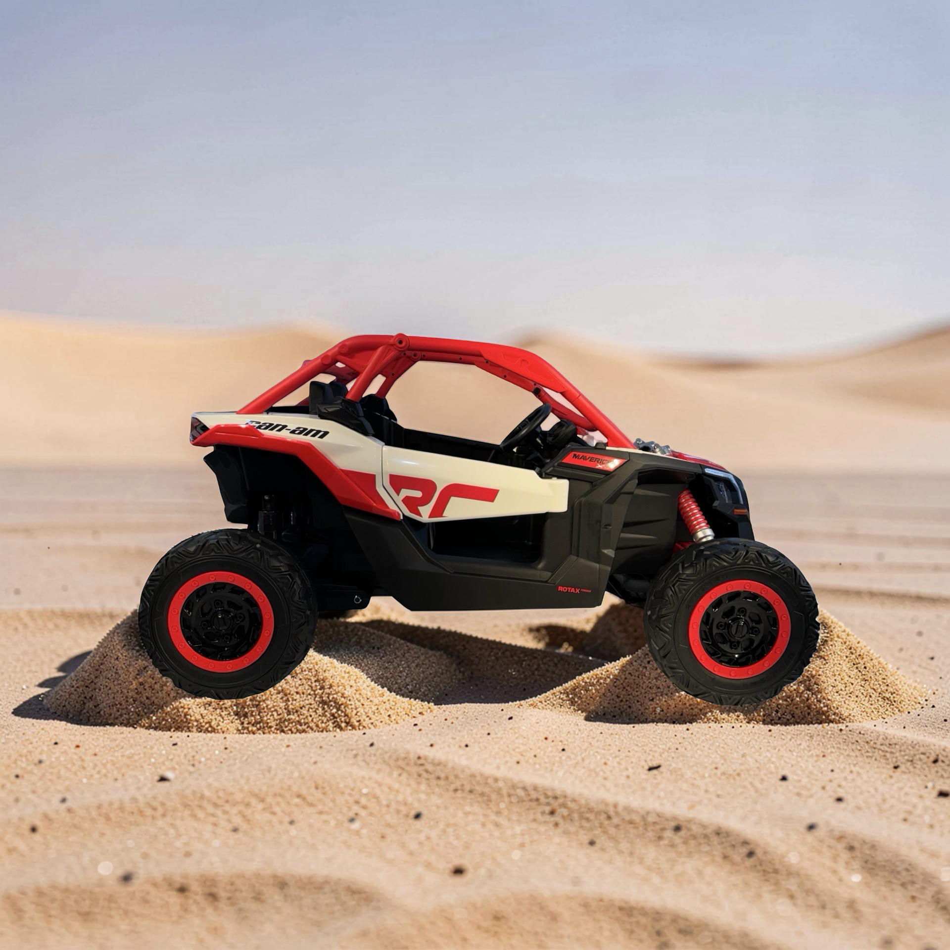 2026 Maverick Lifted Kids Ride-On UTV – XXL 2-Seater (Ages 3–8), 200W 4 Motors, Leather Seats, Off-Road Rubber Tires, LED Lights, Bluetooth Speakers & Parental Remote Control