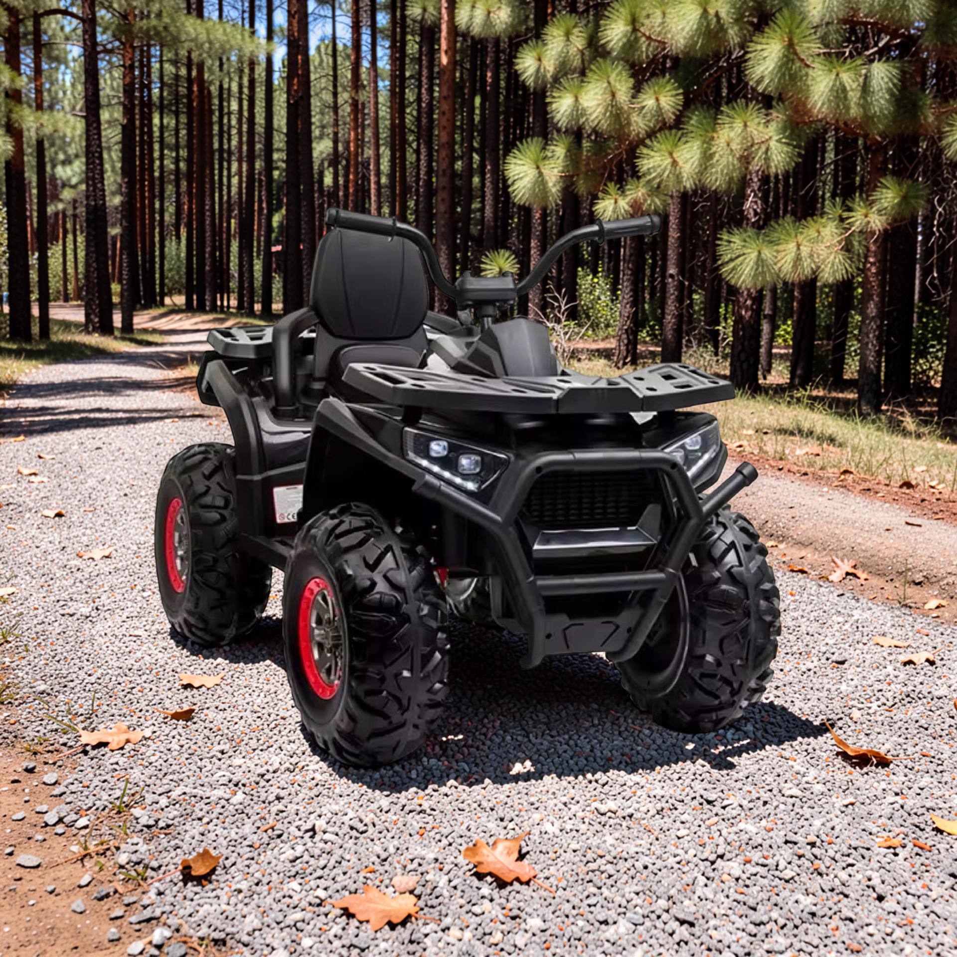 2026 XL Electronix Kids ATV Ride-On – 90W 4 Motors 4x4, Rugged Rubber Tires, Leather Seat, LED Lights (Ages 2–8)